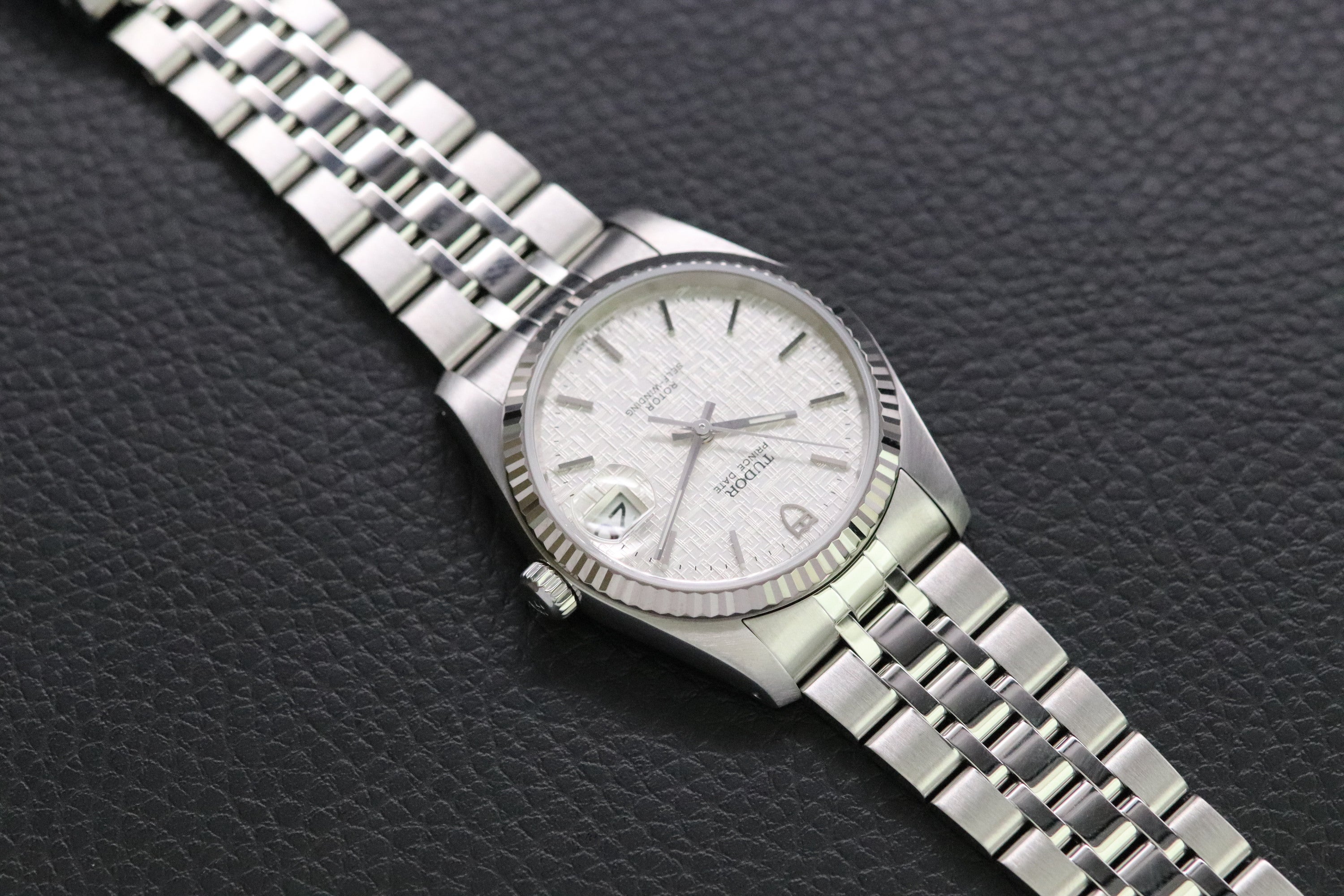 Tudor Prince Date 74034 Linen Dial Fullset 2019 Box+Papers