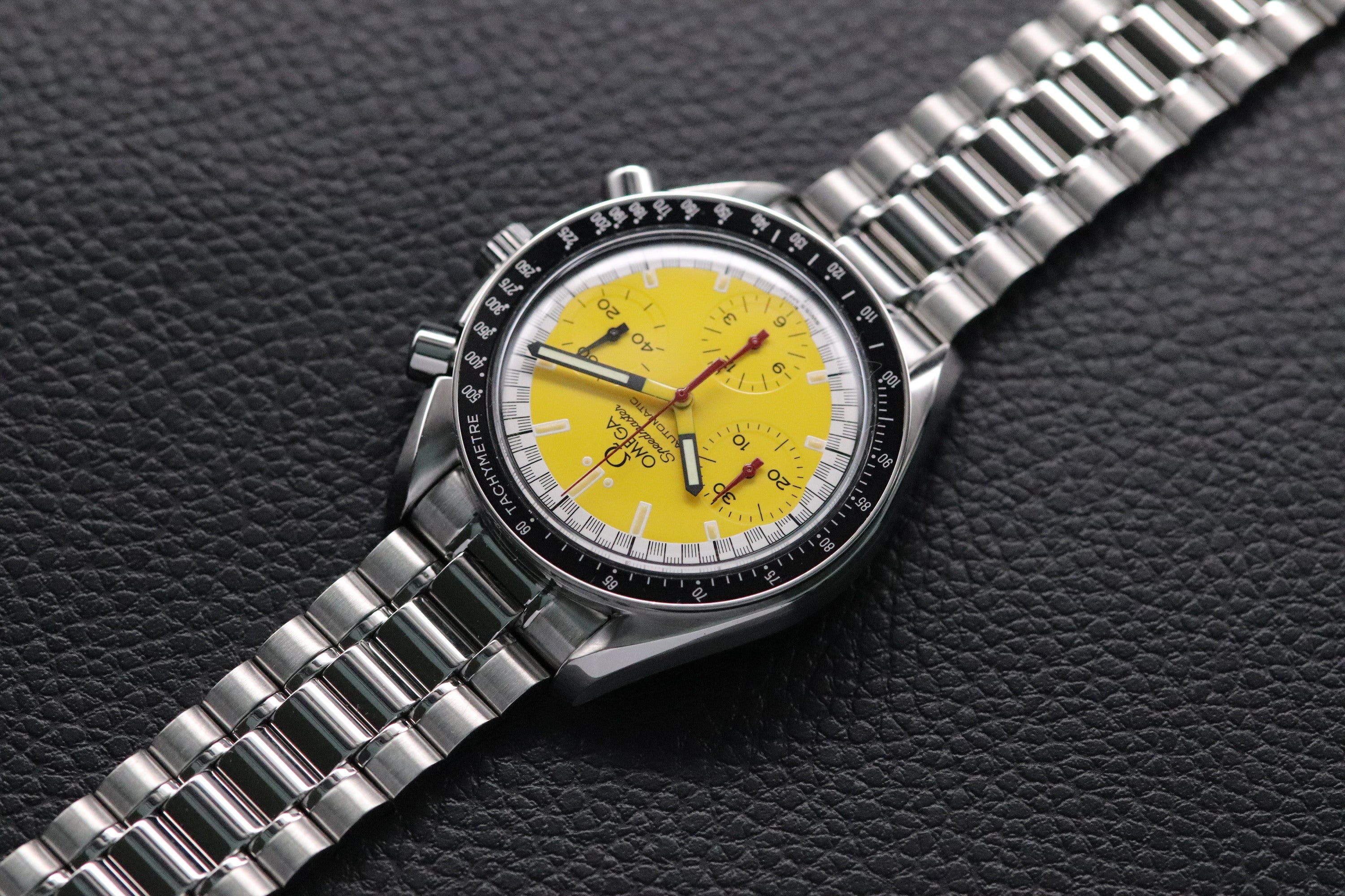 Omega Speedmaster Reduced 3510.12 Schumacher Fullset Yellow Dial Box+Papers