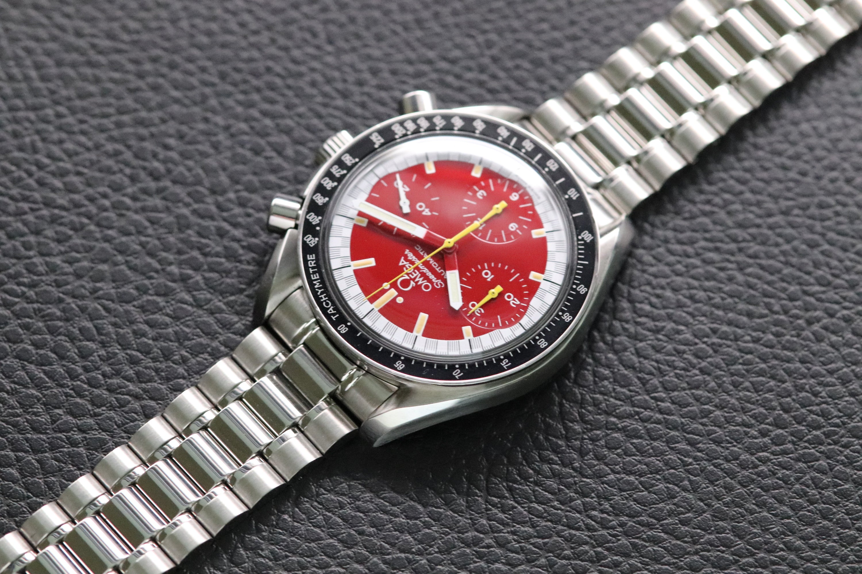 Omega Speedmaster Reduced 3510.61 Schumacher Fullset Red Dial Box+Papers
