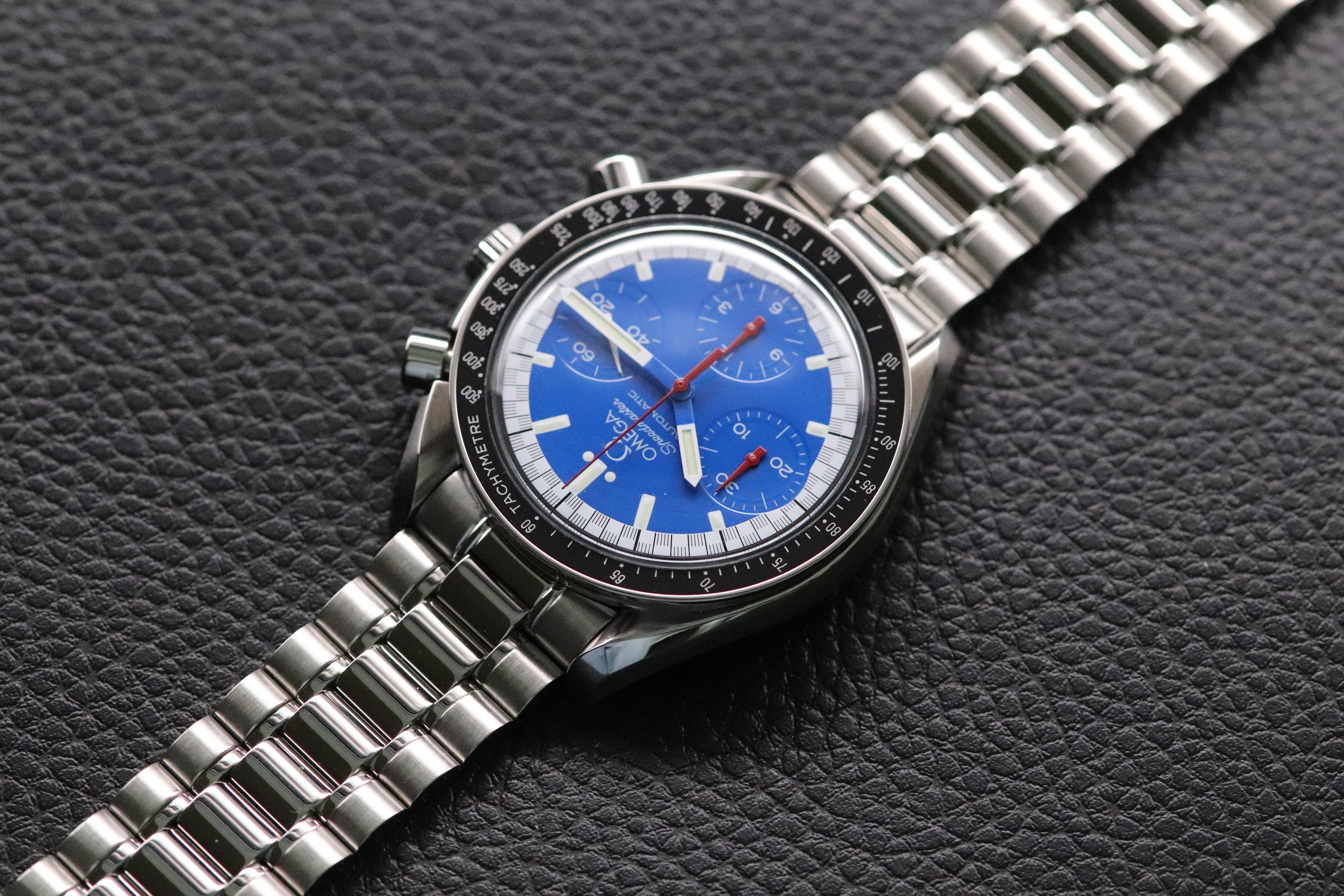 Omega Speedmaster Reduced 3510.81 Schumacher Fullset Blue Dial Box+Papers