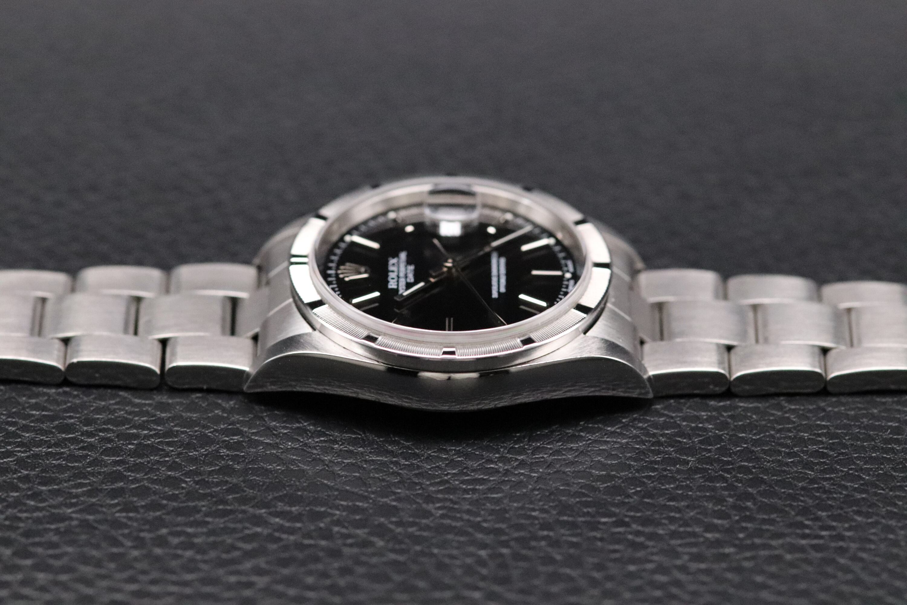 Rolex Date 15210 Black Dial Fullset 2002 Box+Papers