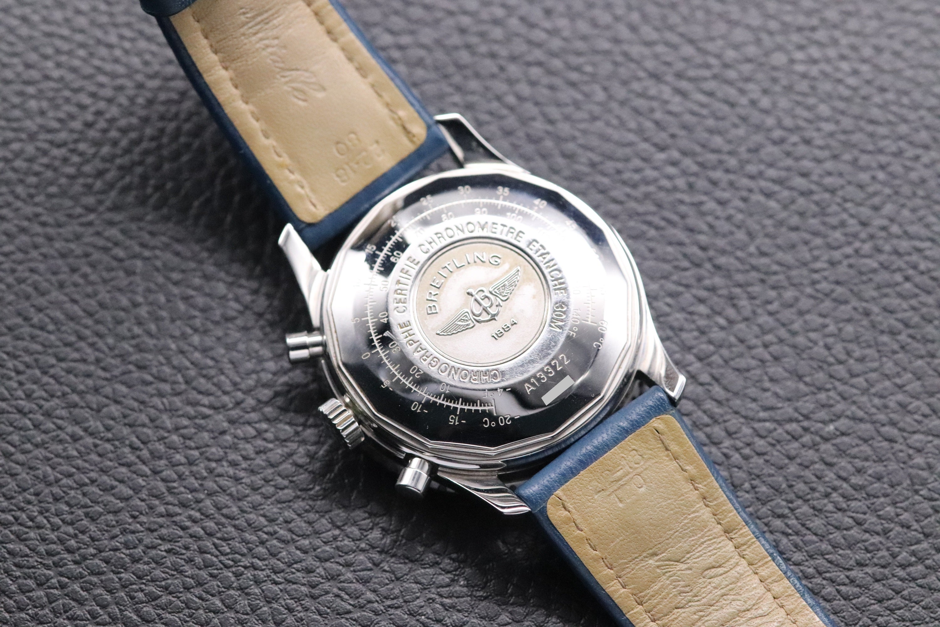 Breitling Old Navitimer A13322 Chronograph Blue Dial 2002 Box