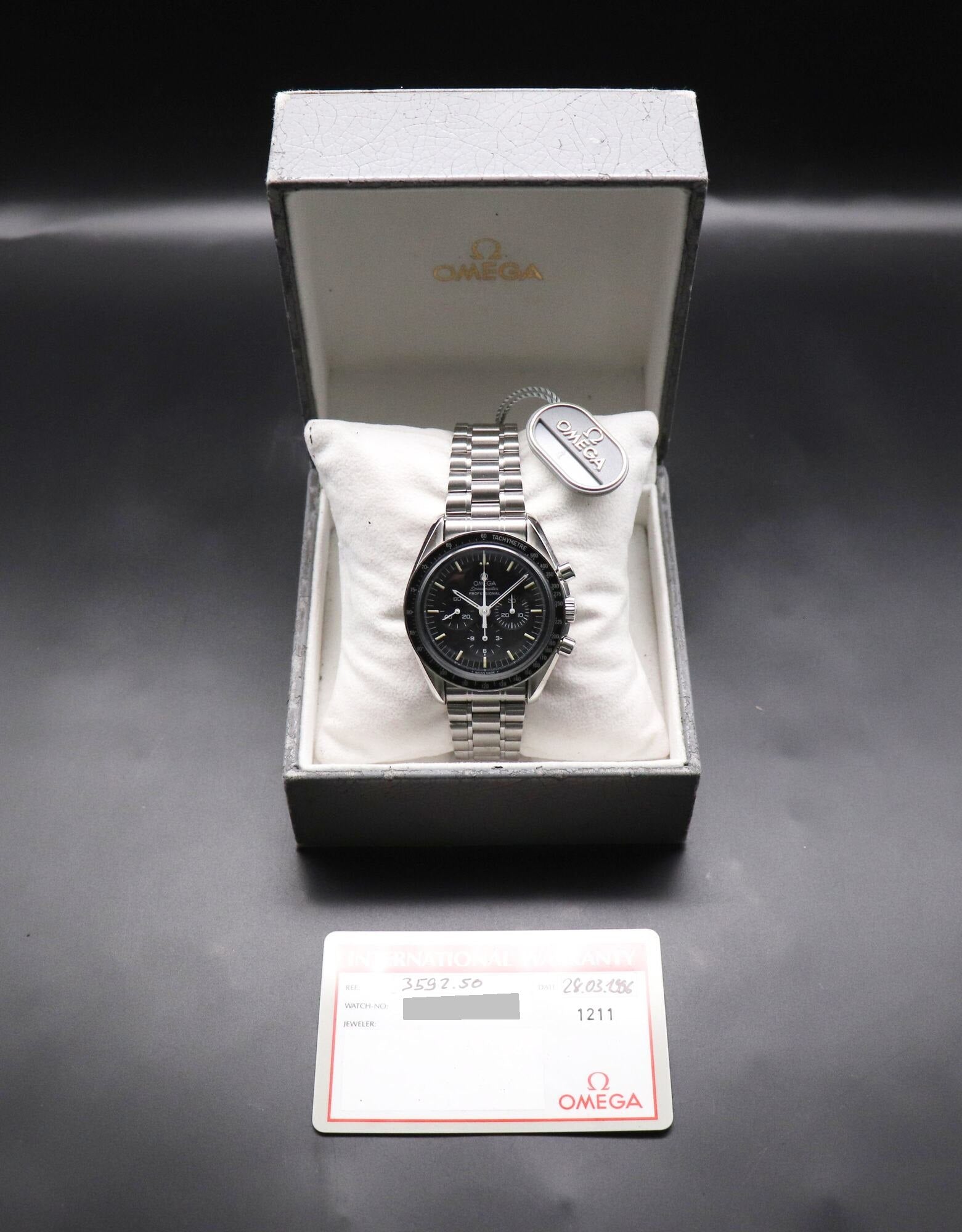Omega Speedmaster Moonwatch 3592.50 Apollo XI Fullset 1996 Box+Paper