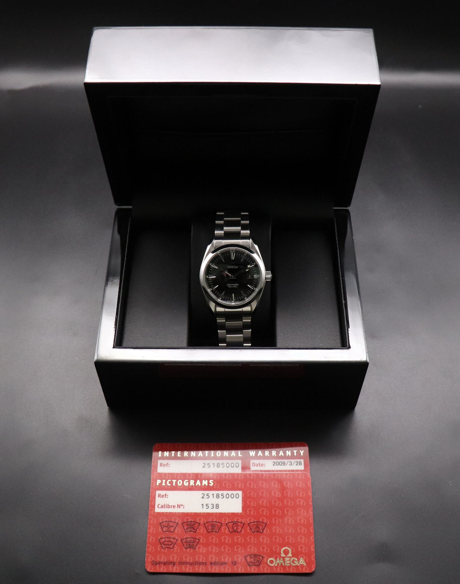 Omega Seamaster Aqua Terra 2518.50 Black Dial 2009 Papers