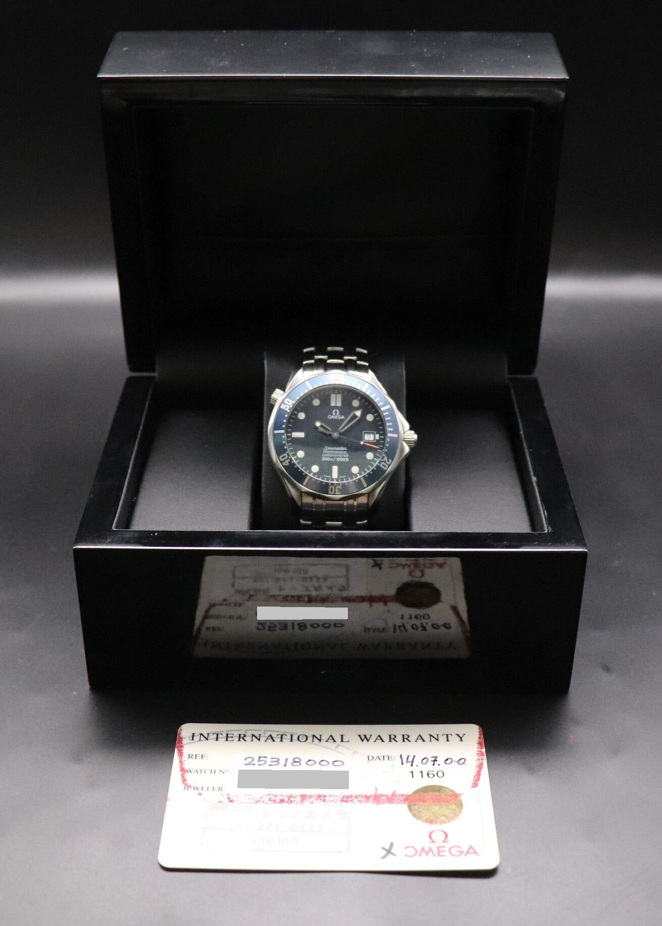 Omega Seamaster 2531.80 James Bond 2000 Papers