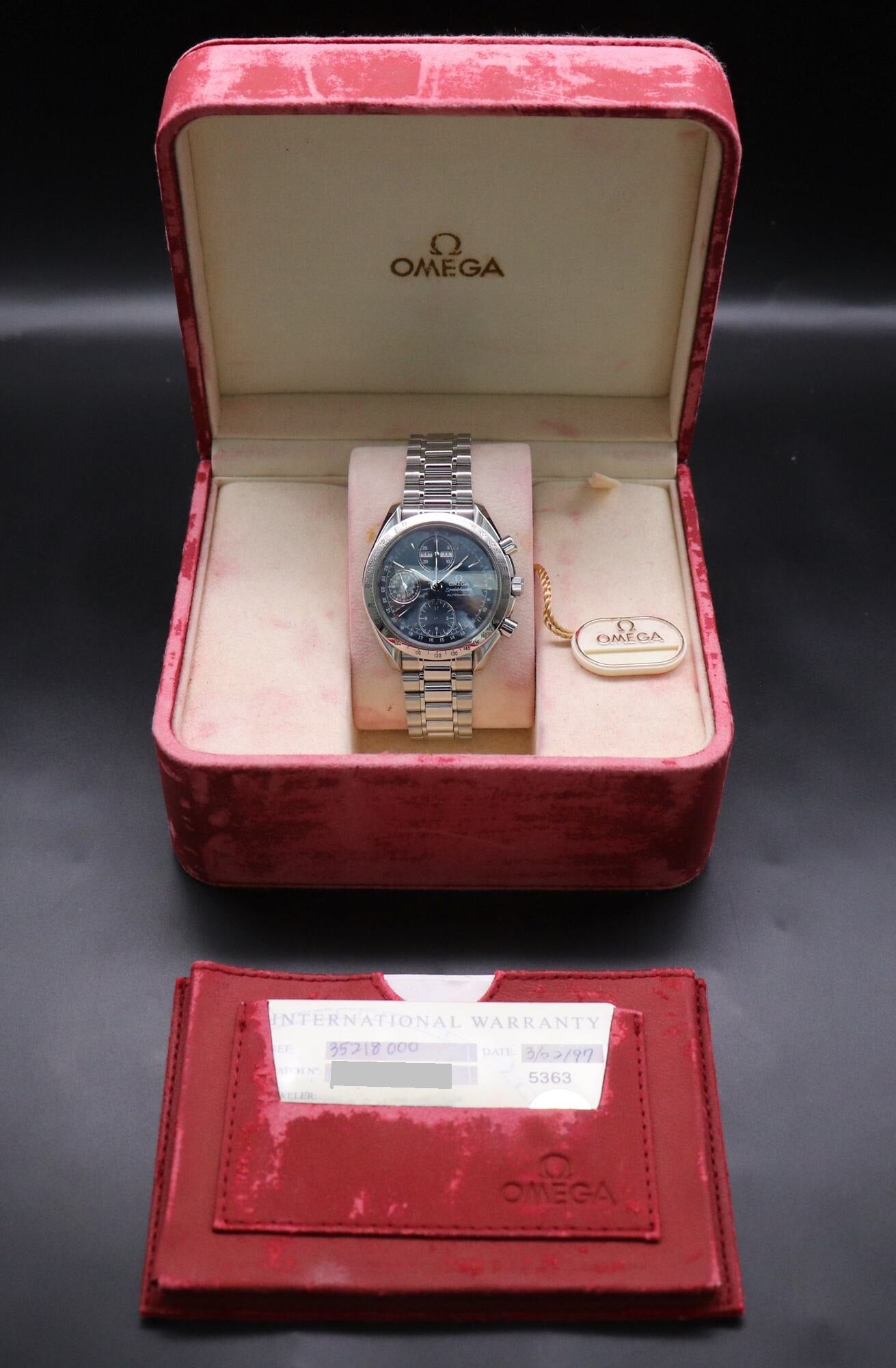 Omega Speedmaster Day Date 3521.80 Fullset 1997 Box+Papers