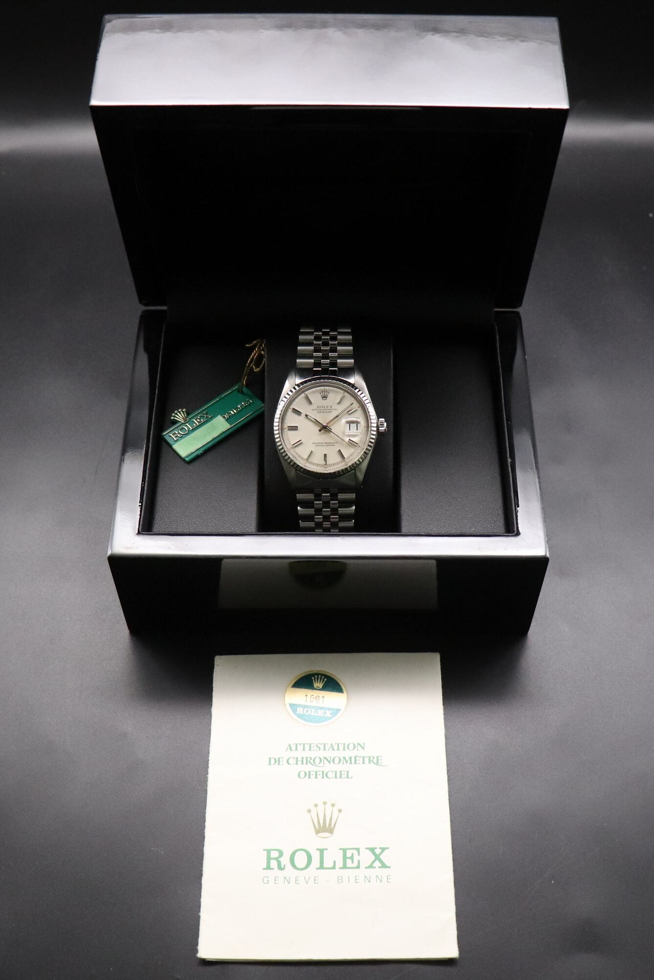 Rolex Datejust 1601 Silver Dial Papers 1977