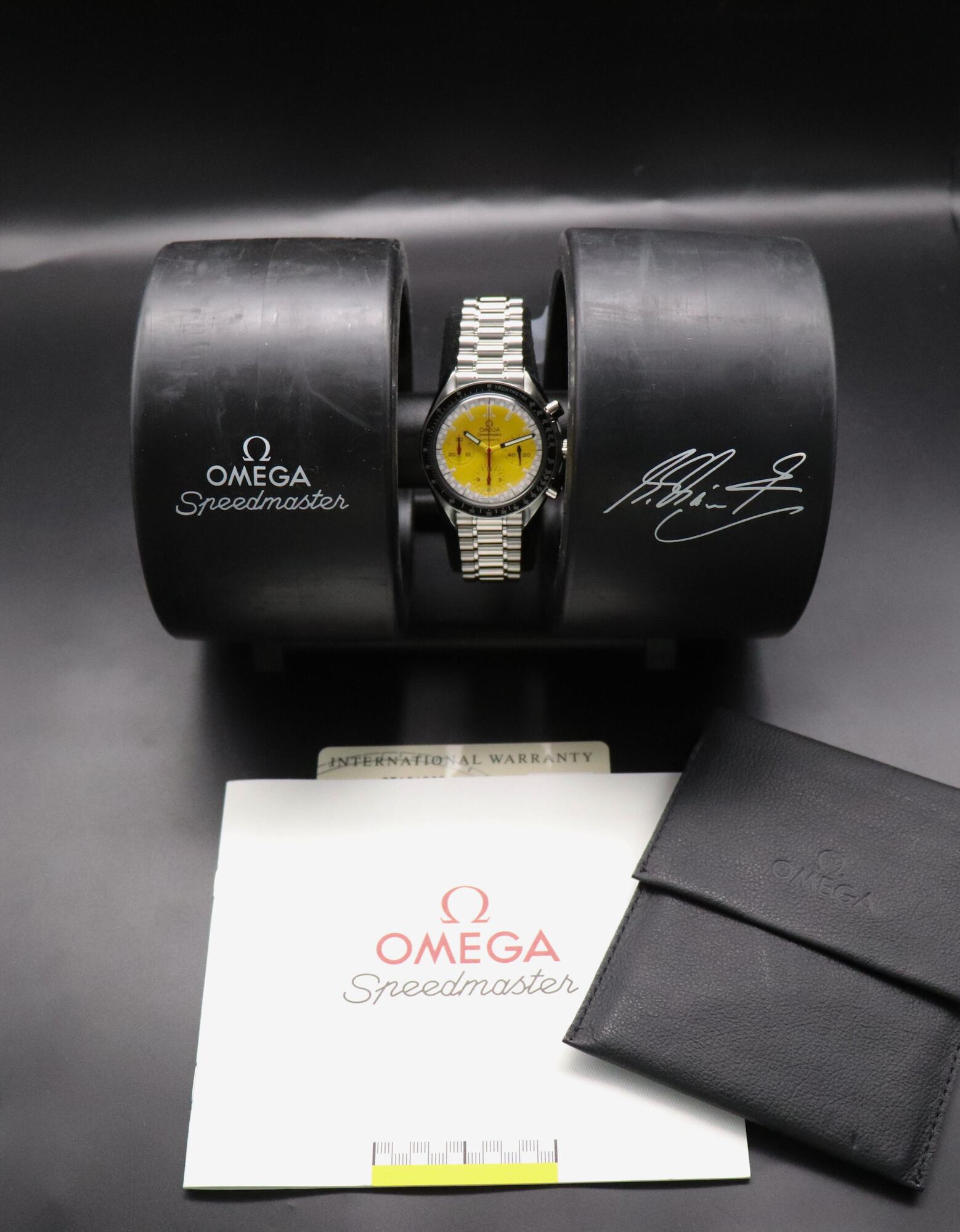 Omega Speedmaster Reduced 3510.12 Schumacher Fullset Yellow Dial Box+Papers