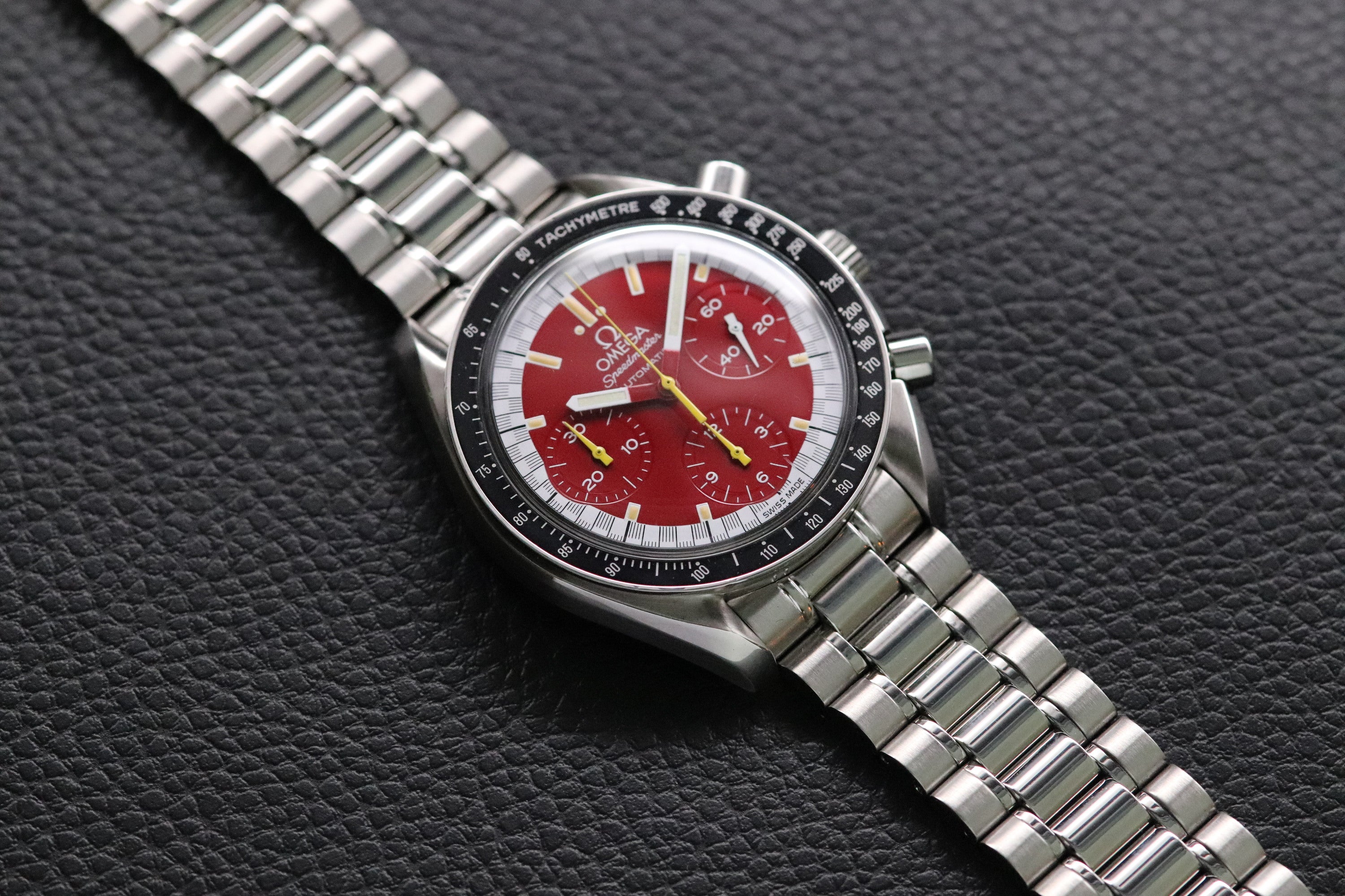 Omega Speedmaster Reduced 3510.61 Schumacher Fullset Red Dial Box+Papers