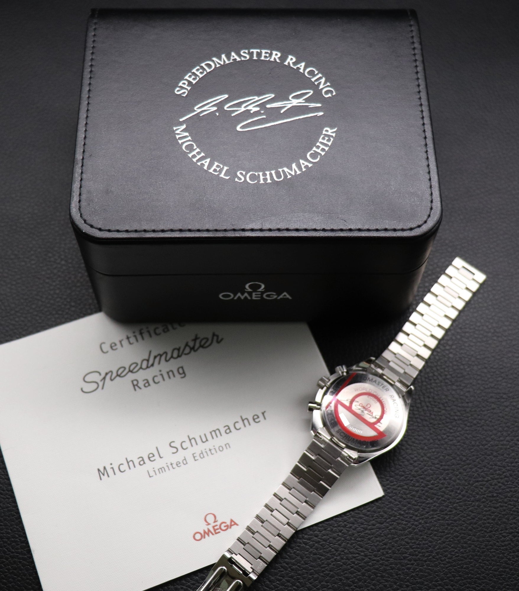 Omega Speedmaster Reduced 3518.50 Michael Schumacher 1998 Fullset Box+Paper