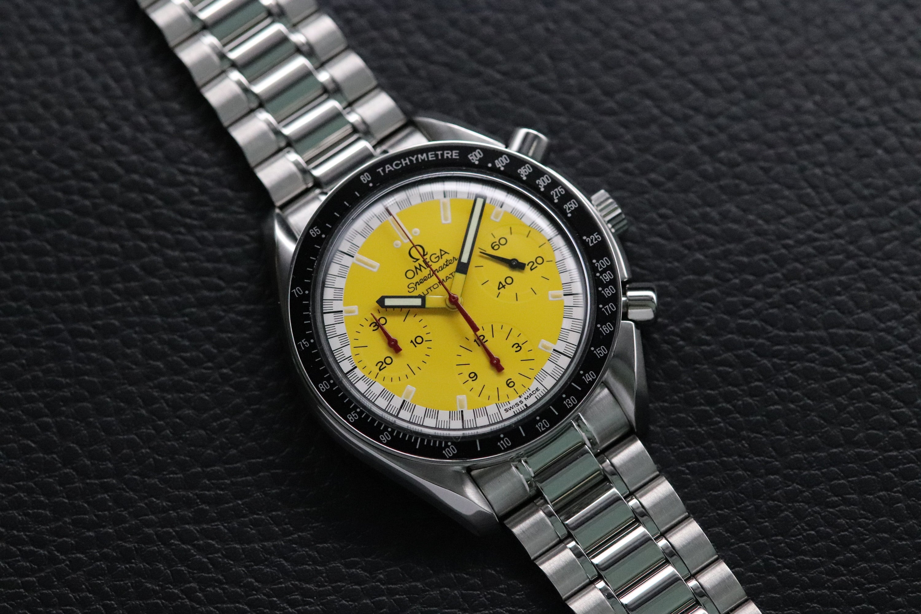 Omega Speedmaster Reduced 3510.12 Schumacher Fullset Yellow Dial Box+Papers