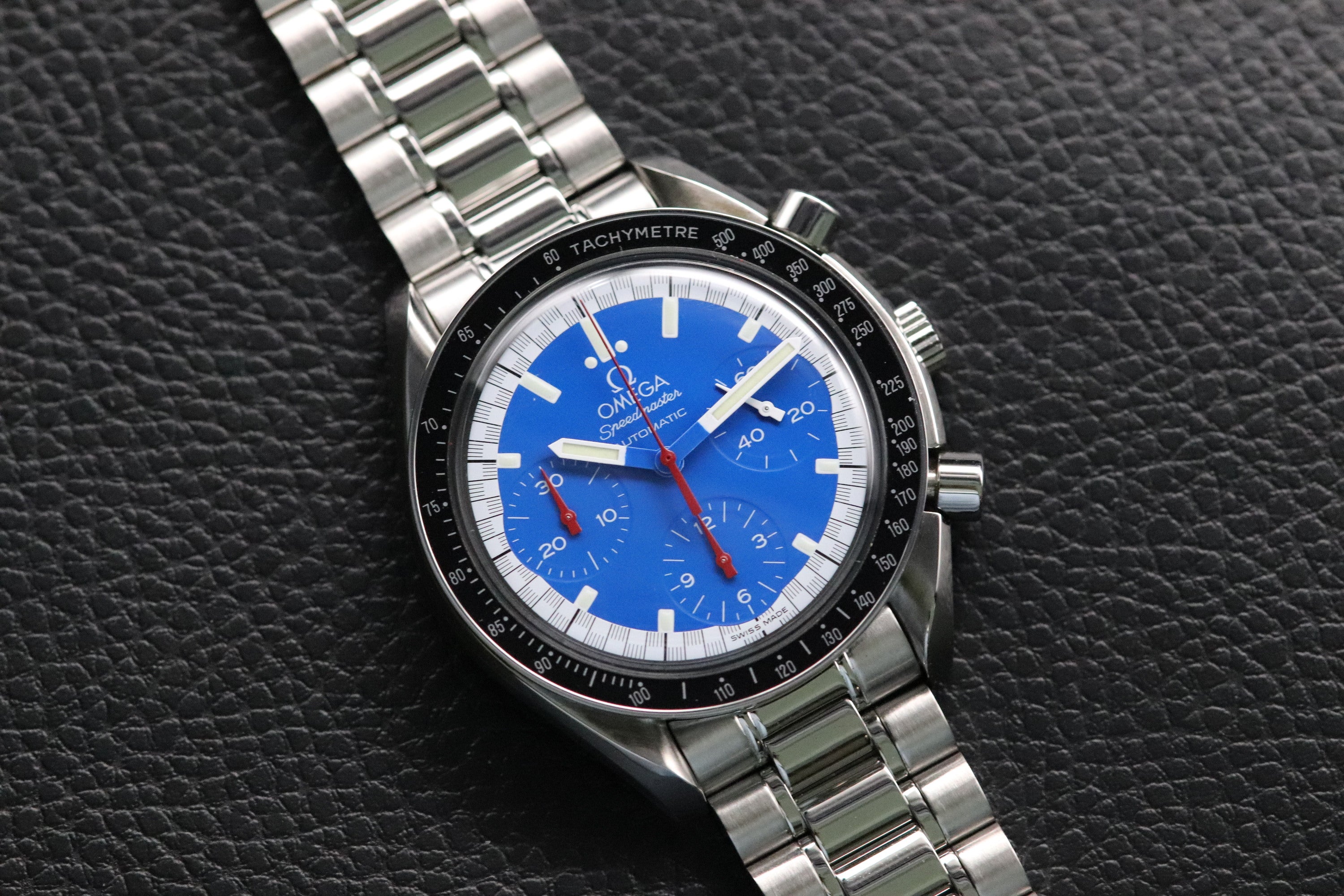 Omega Speedmaster Reduced 3510.81 Schumacher Fullset Blue Dial Box+Papers