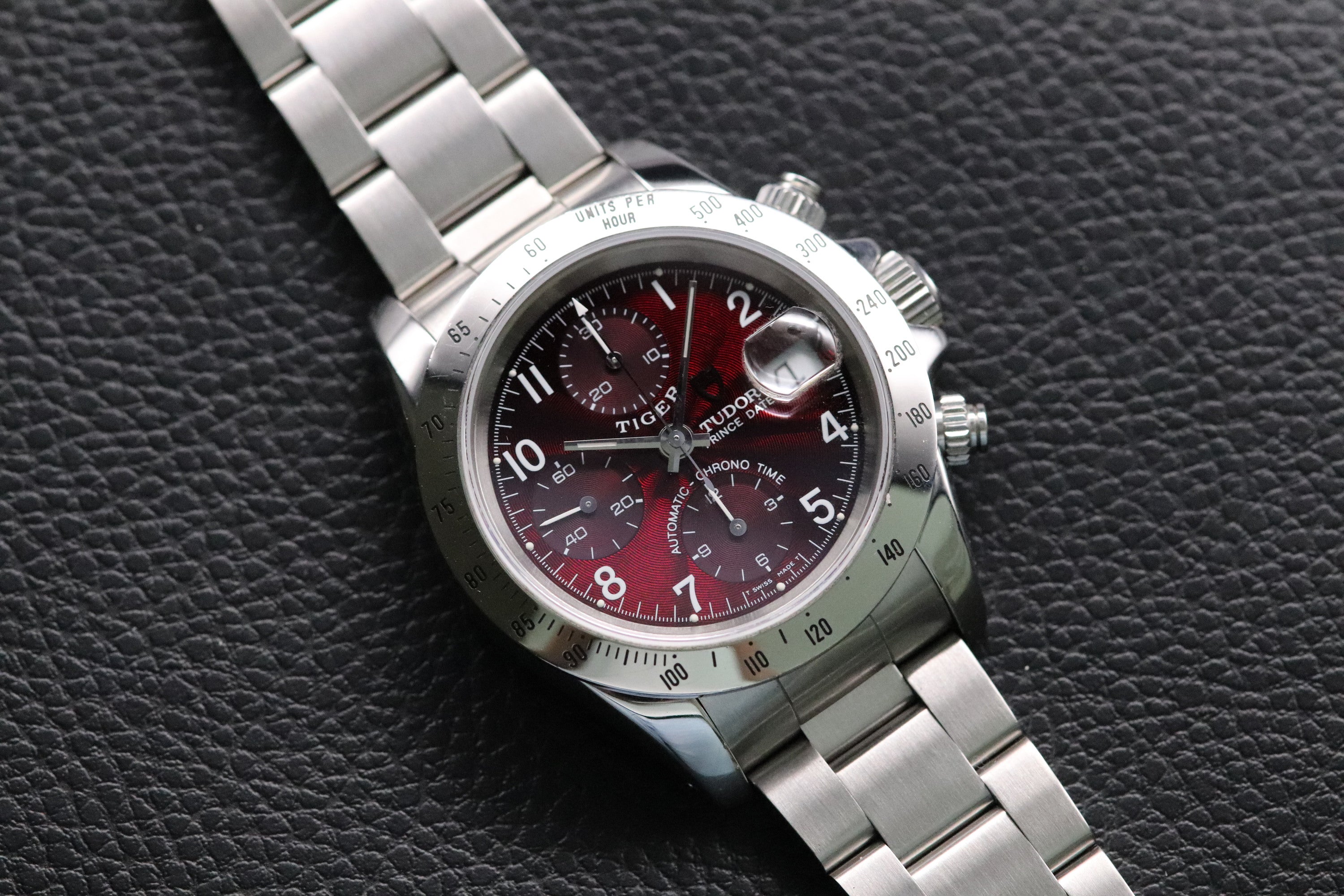 Tudor Prince Date 79280 Bordeaux Dial Fullset 1999 Box+Papers