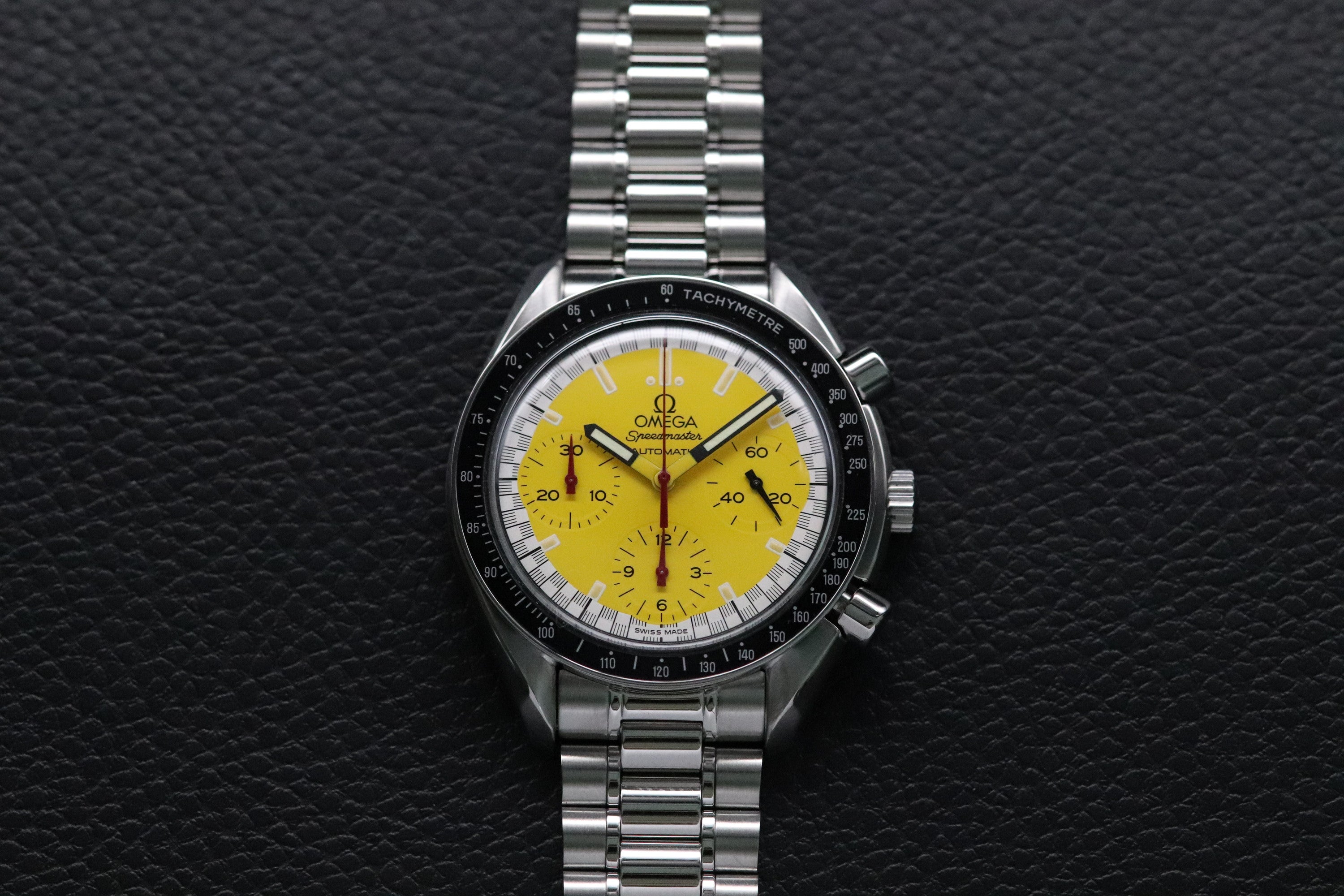 Omega Speedmaster Reduced 3510.12 Schumacher Fullset Yellow Dial Box+Papers