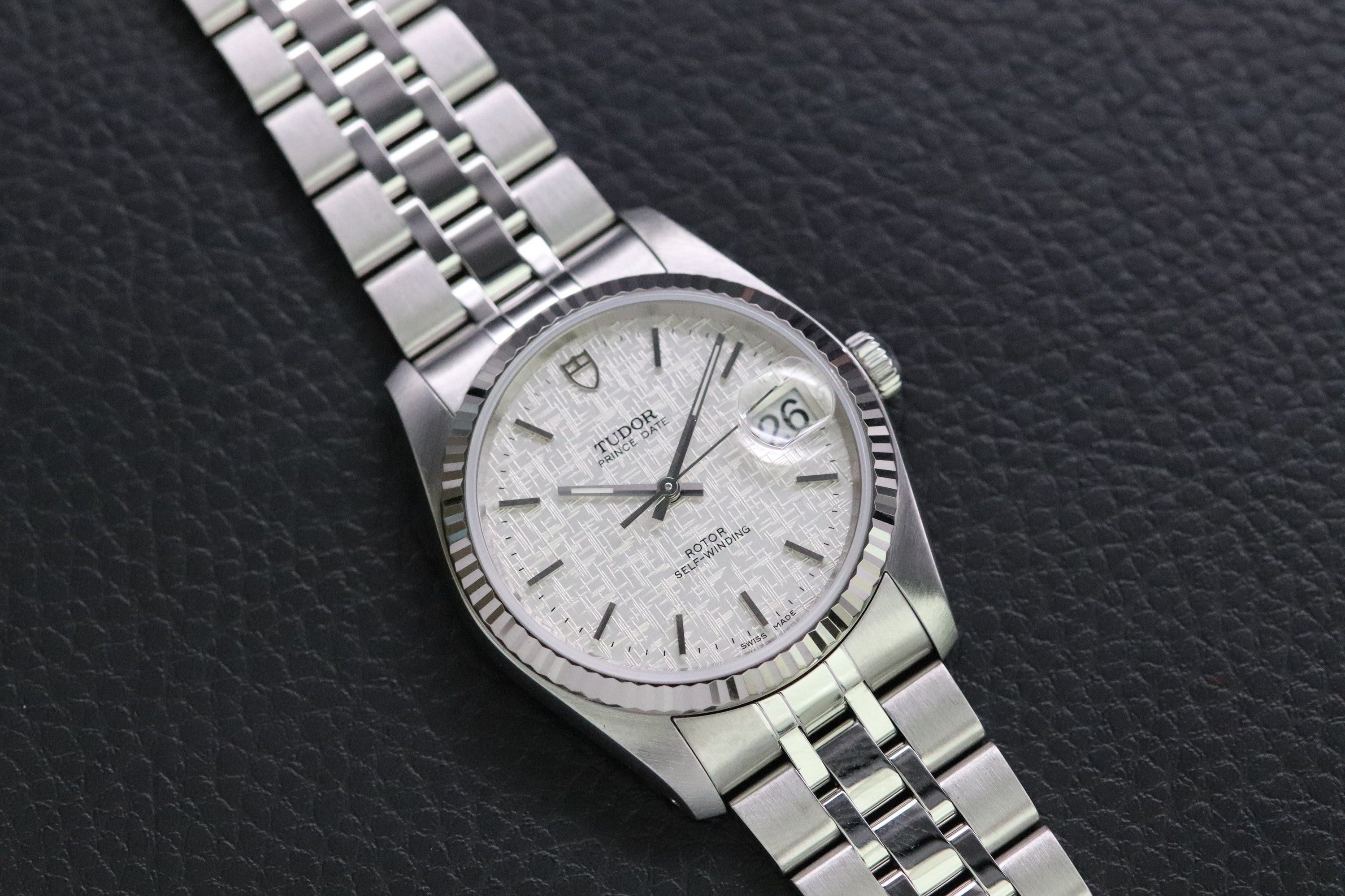 Tudor Prince Date 74034 Linen Dial Fullset 2019 Box+Papers