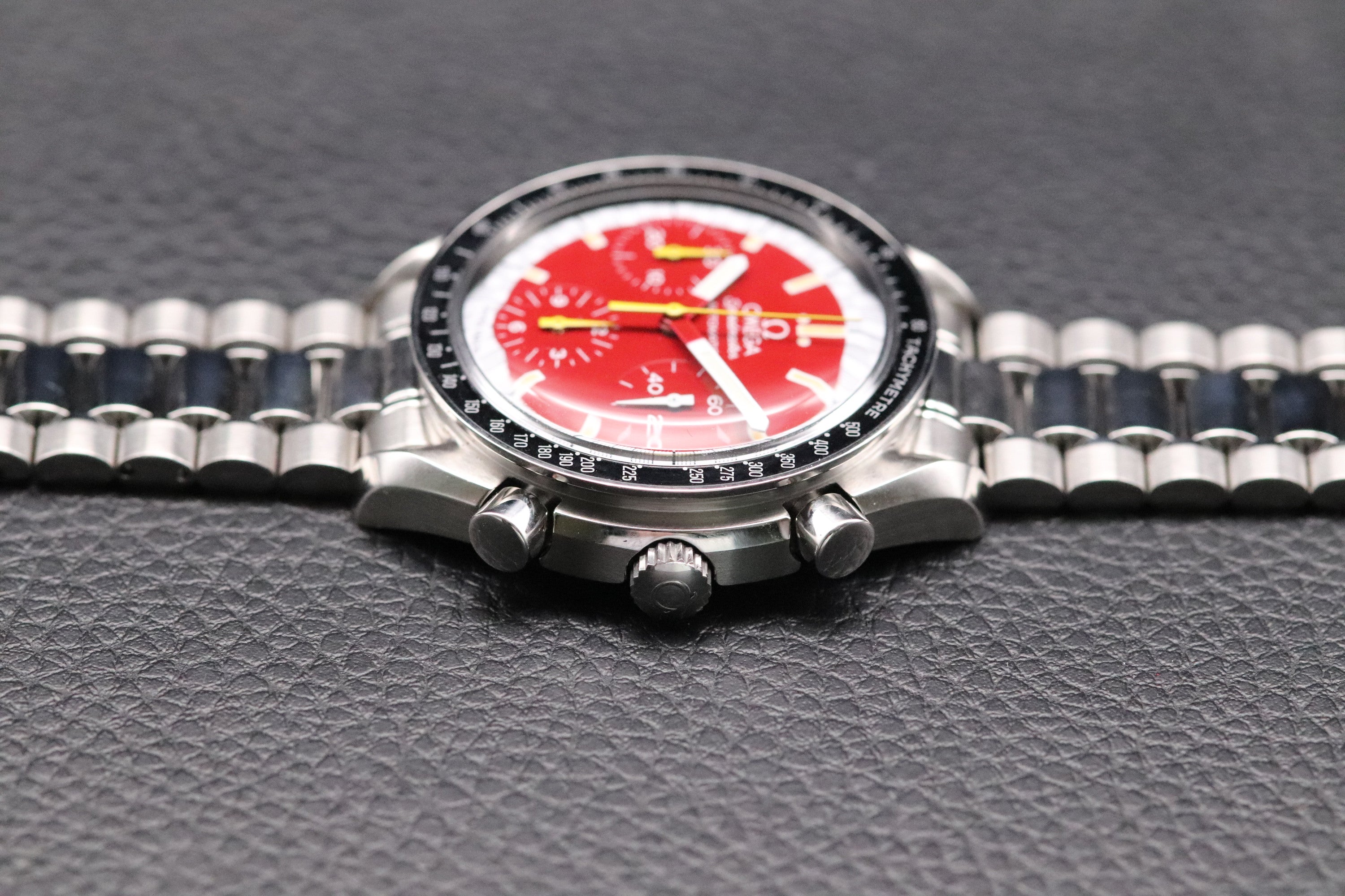Omega Speedmaster Reduced 3510.61 Schumacher Fullset Red Dial Box+Papers