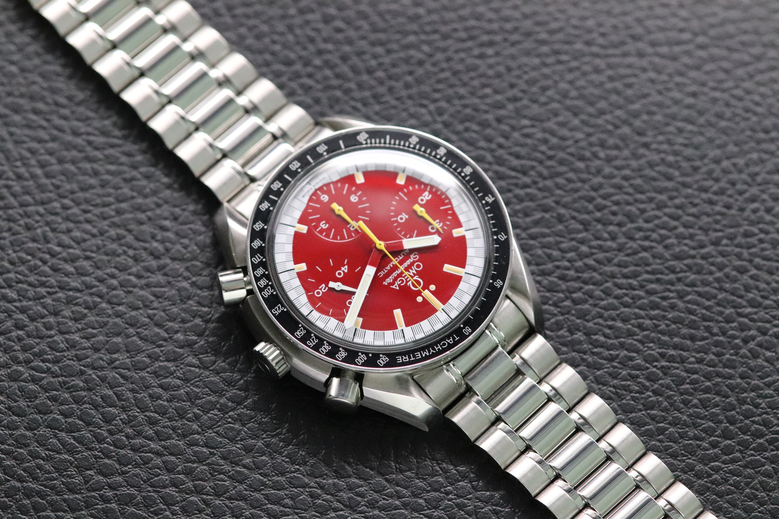 Omega Speedmaster Reduced 3510.61 Schumacher Fullset Red Dial Box+Papers