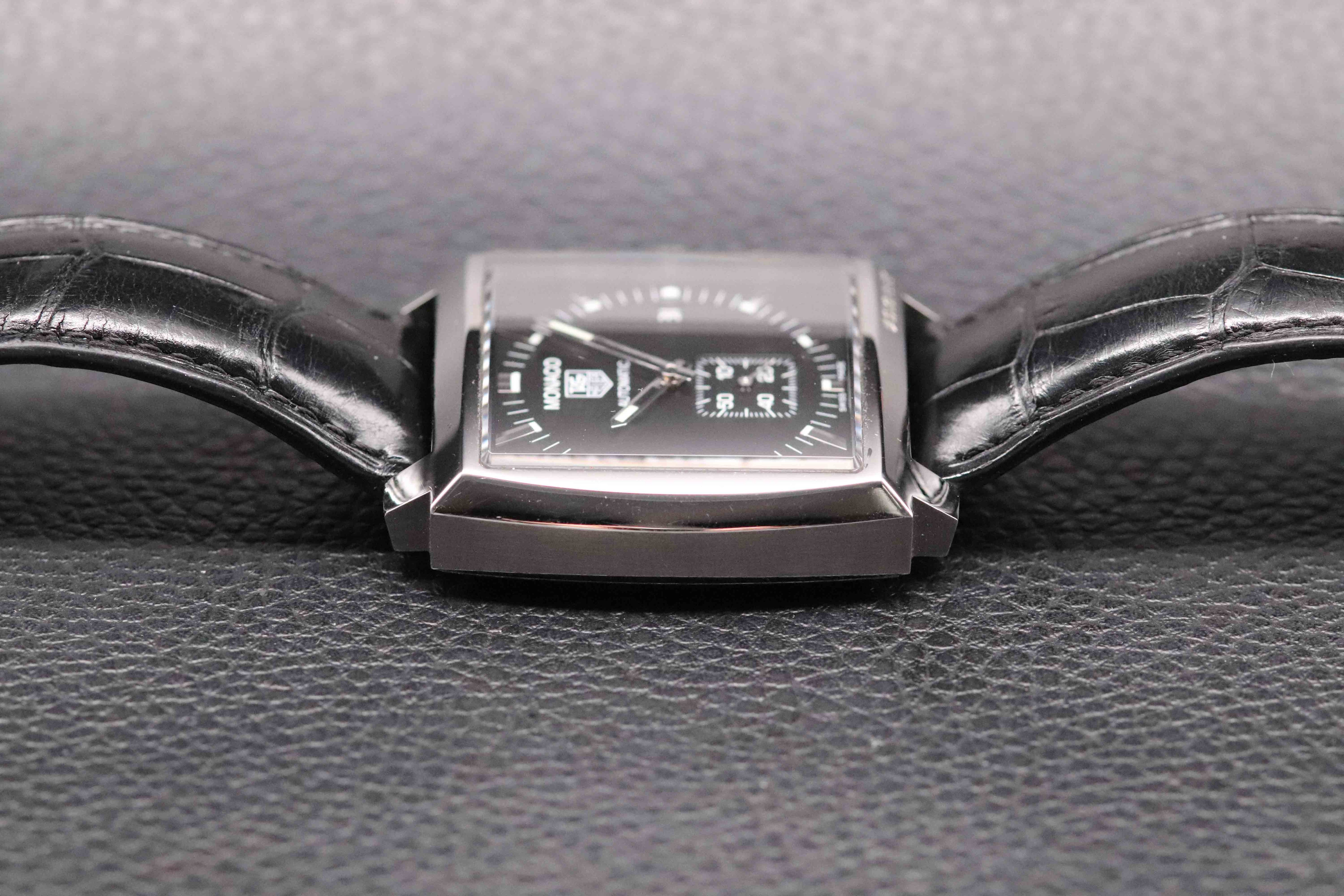 Tag Heuer Monaco WW2110 Black Dial 2018 Papers