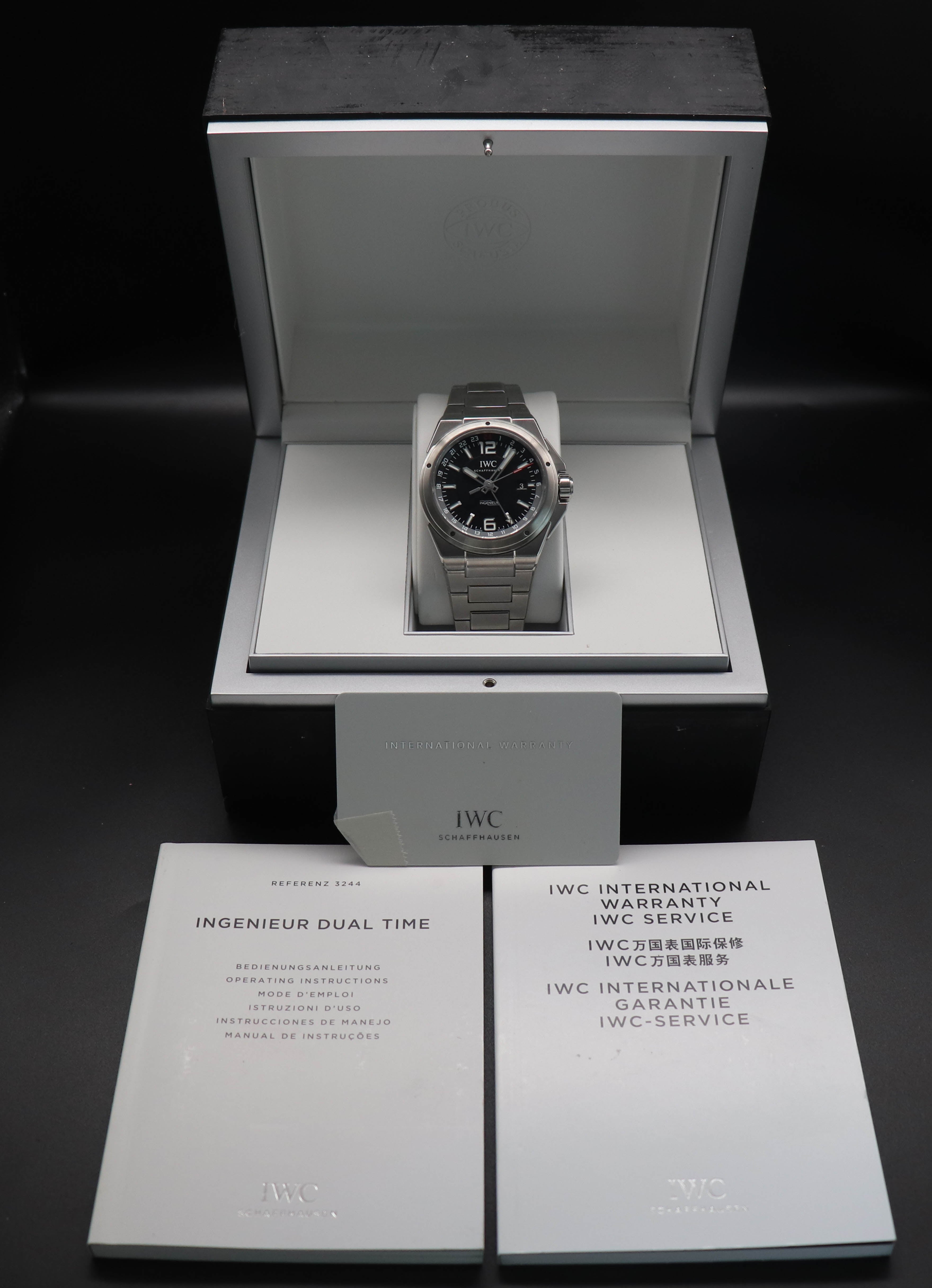 IWC Ingenieur Automatic IW324402 Dual Time Fullset 2019 Scatola+carteggiatura