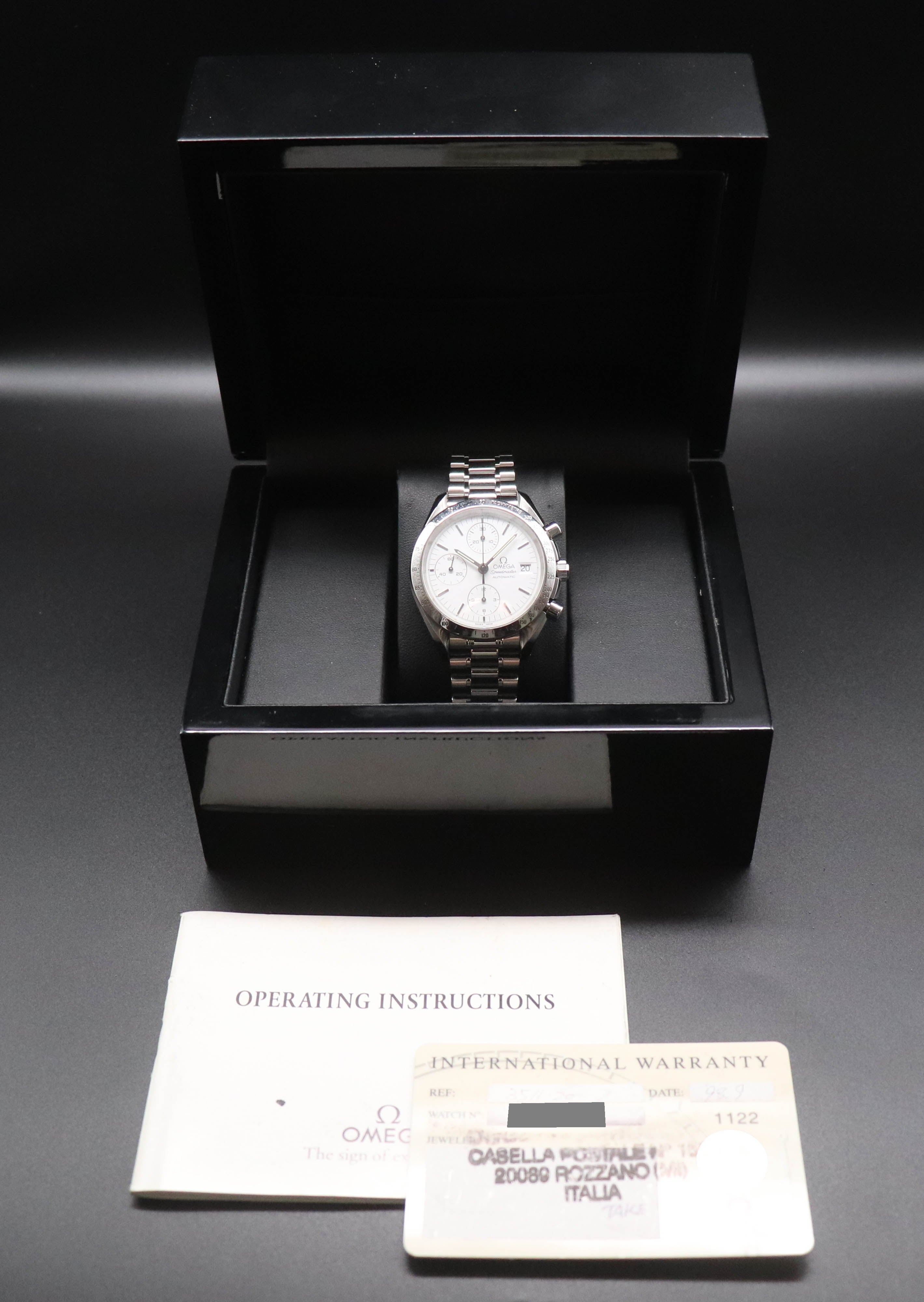 Omega Speedmaster Date 3511.20 White Dial 1998 Albino Papers