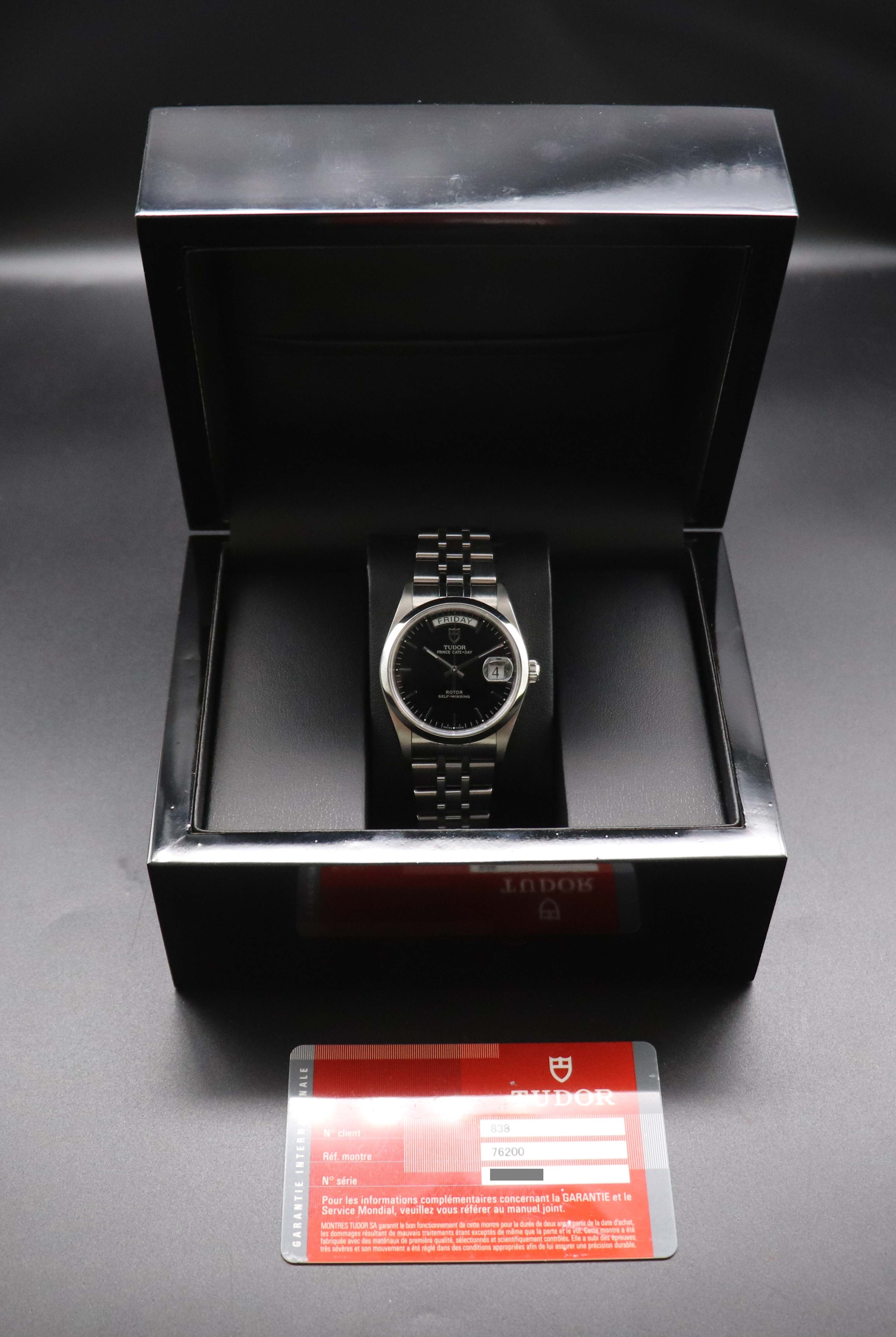 Tudor Date-Day 76200 Black Dial 2019 PAPERS