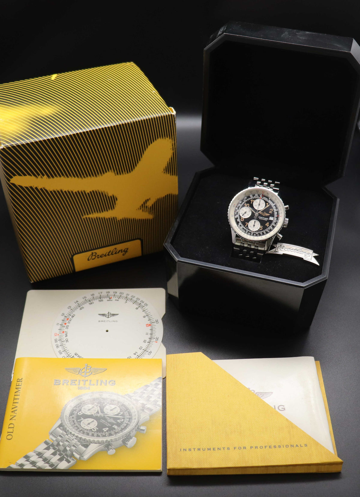 Breitling Old Navitimer II A13022.1 Black Dial 1996 Box