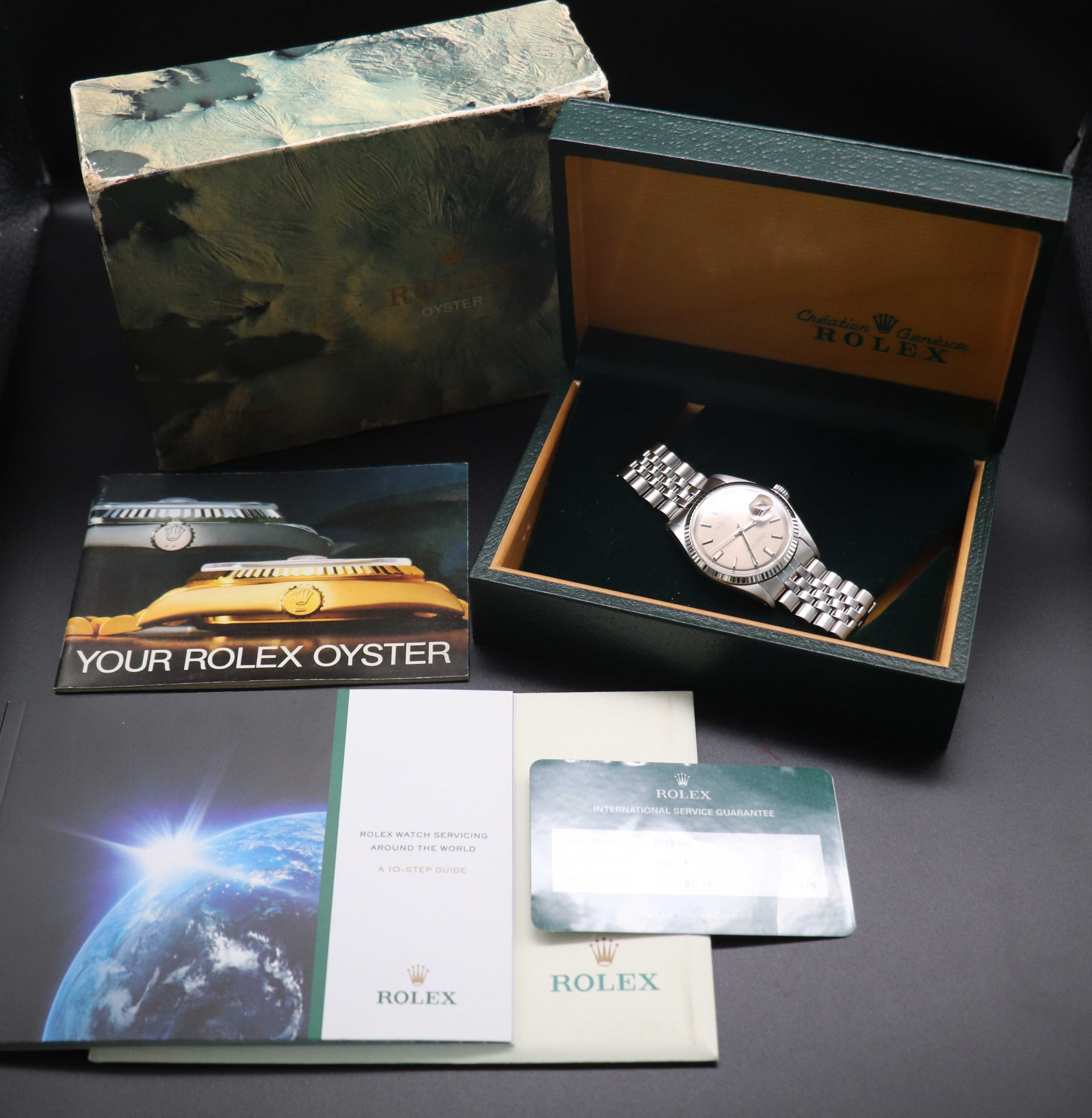 Rolex Datejust 1601 Gris Dial 1970 Caja
