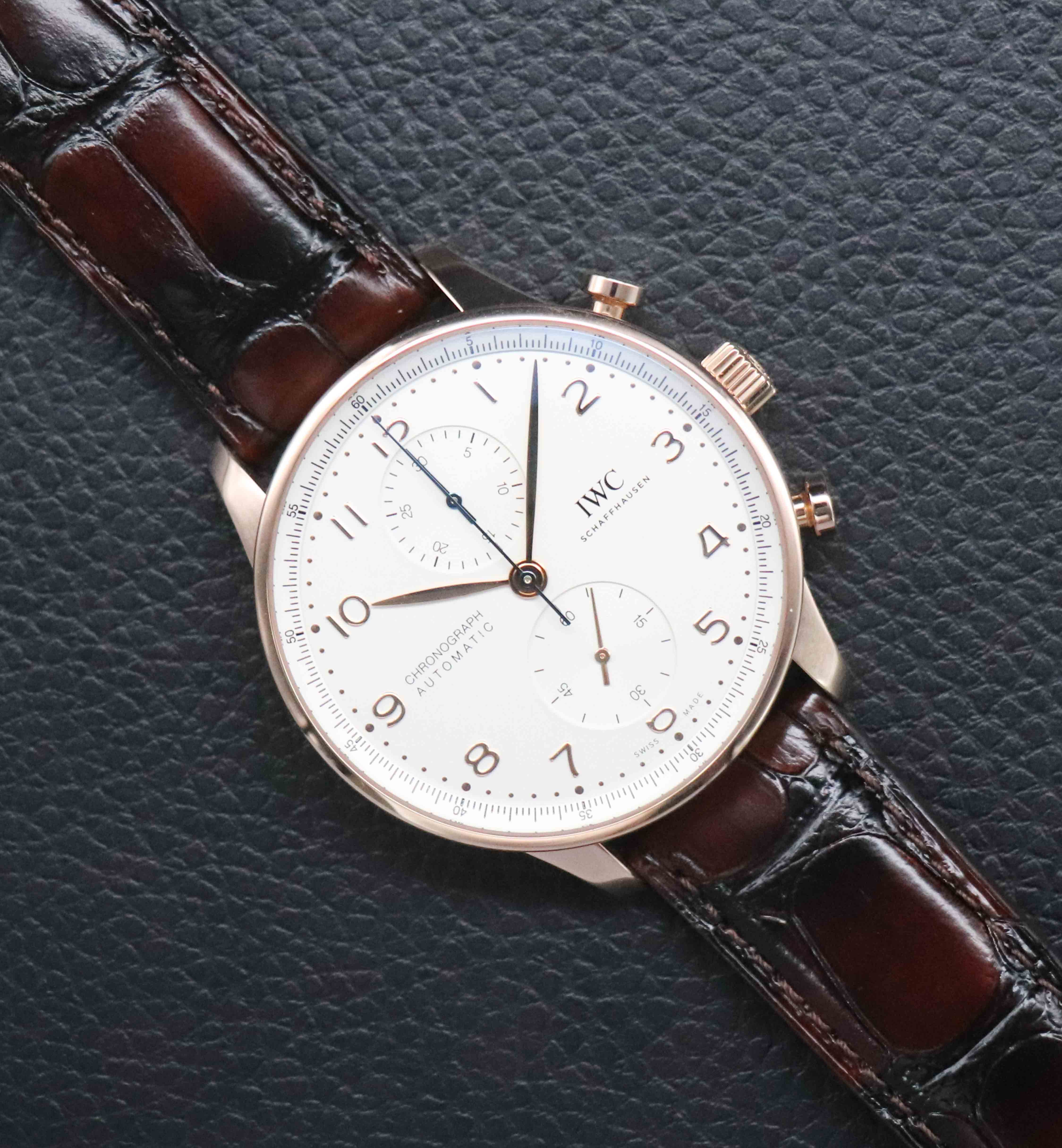 IWC Portugieser Chronograph Rosegold Fullset 2025 Box+Papers
