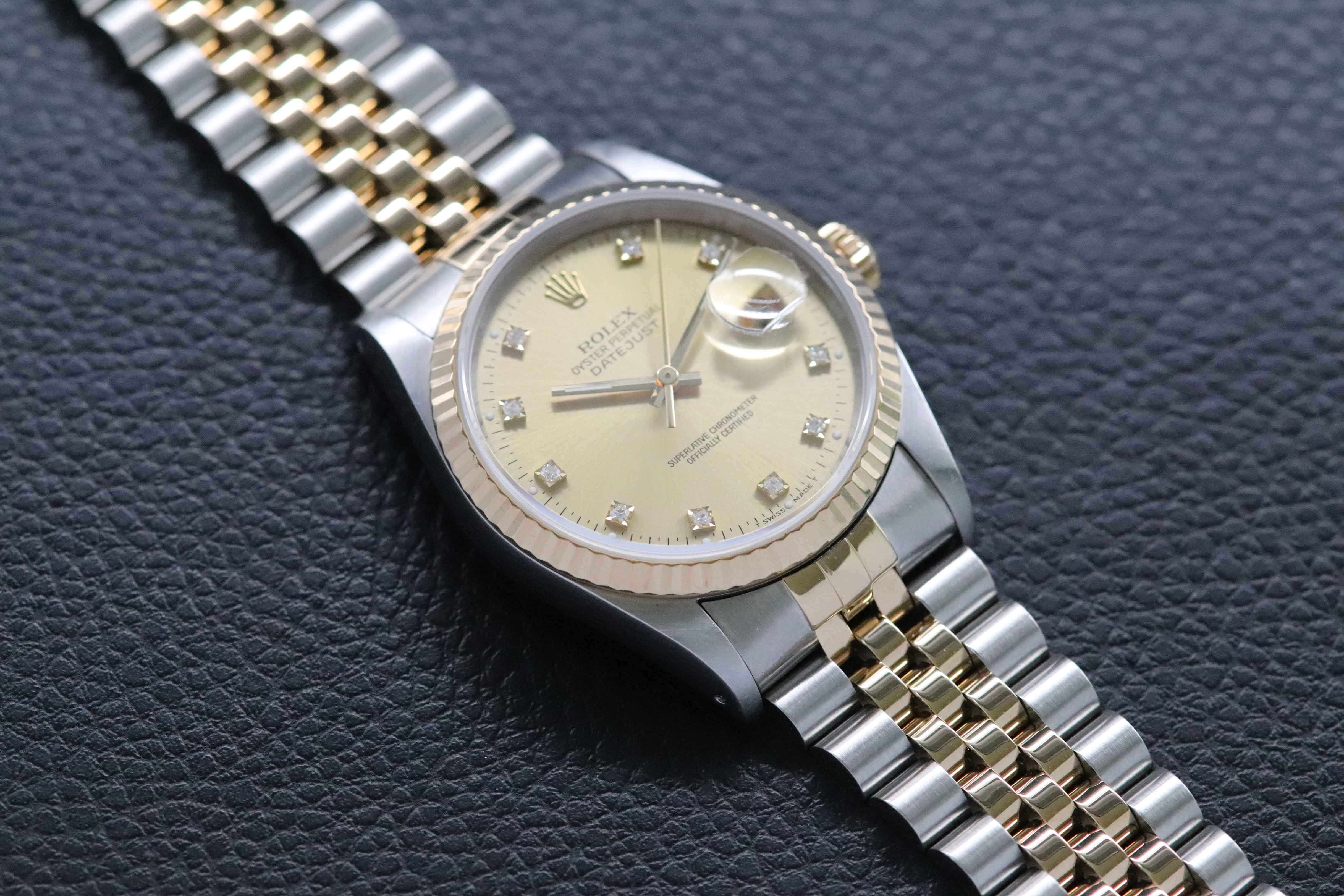 Rolex Datejust 36 16233G con esfera color champán, 1993