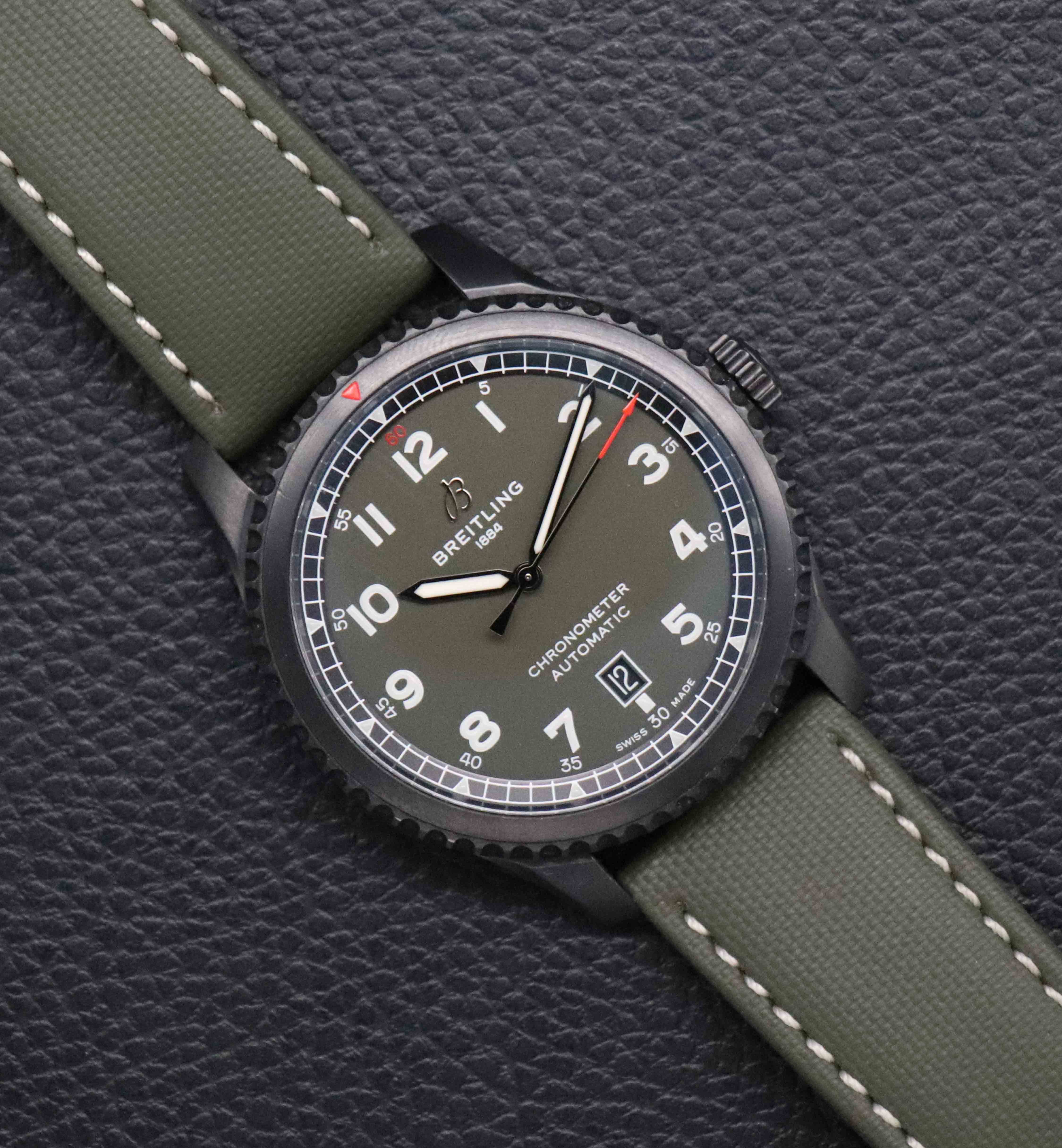 Breitling Aviator 8 Green A17315 Papers 2021