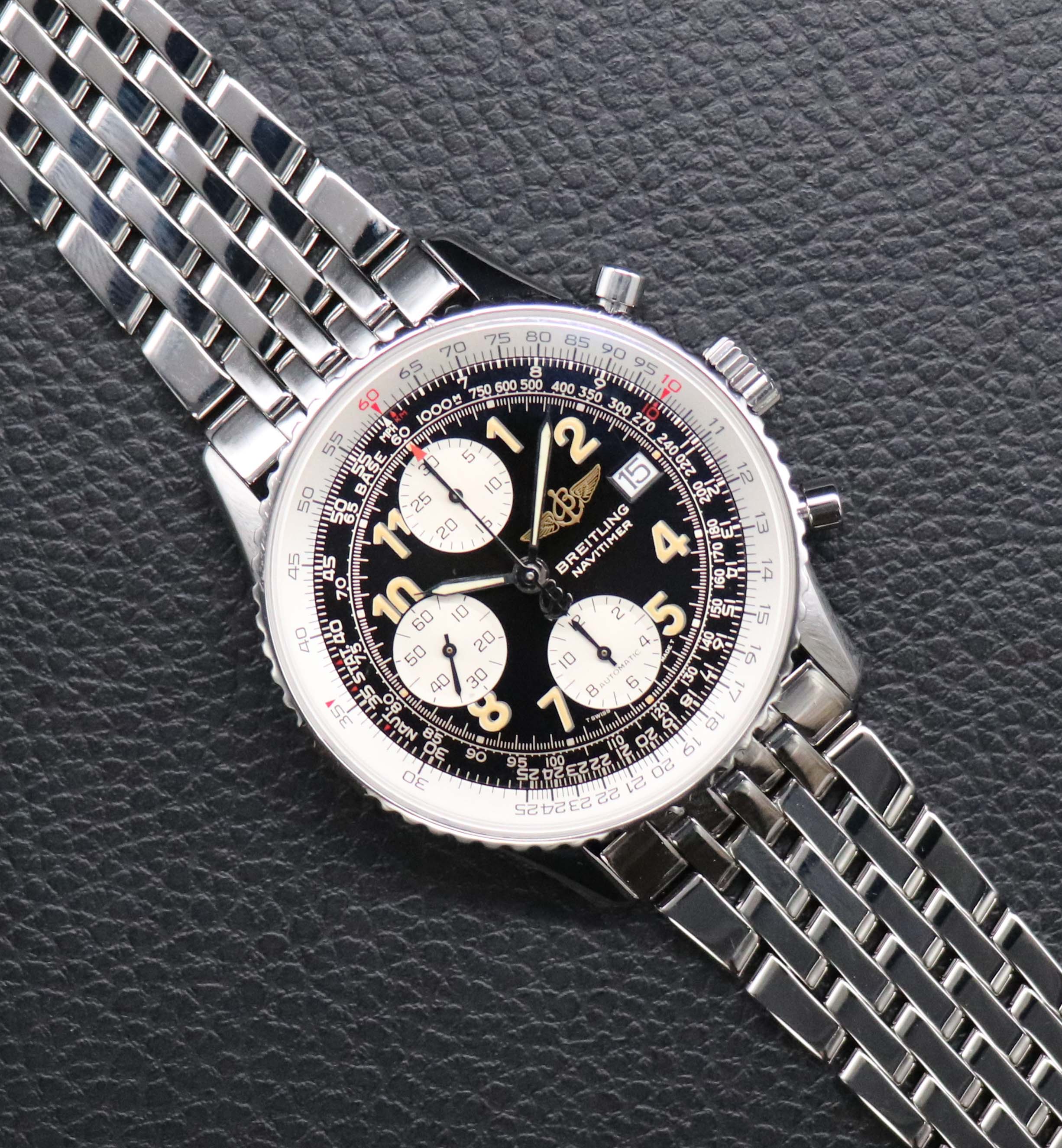 Breitling Vecchio Navitimer A13022 Cronografo Quadrante Nero Carte 1996