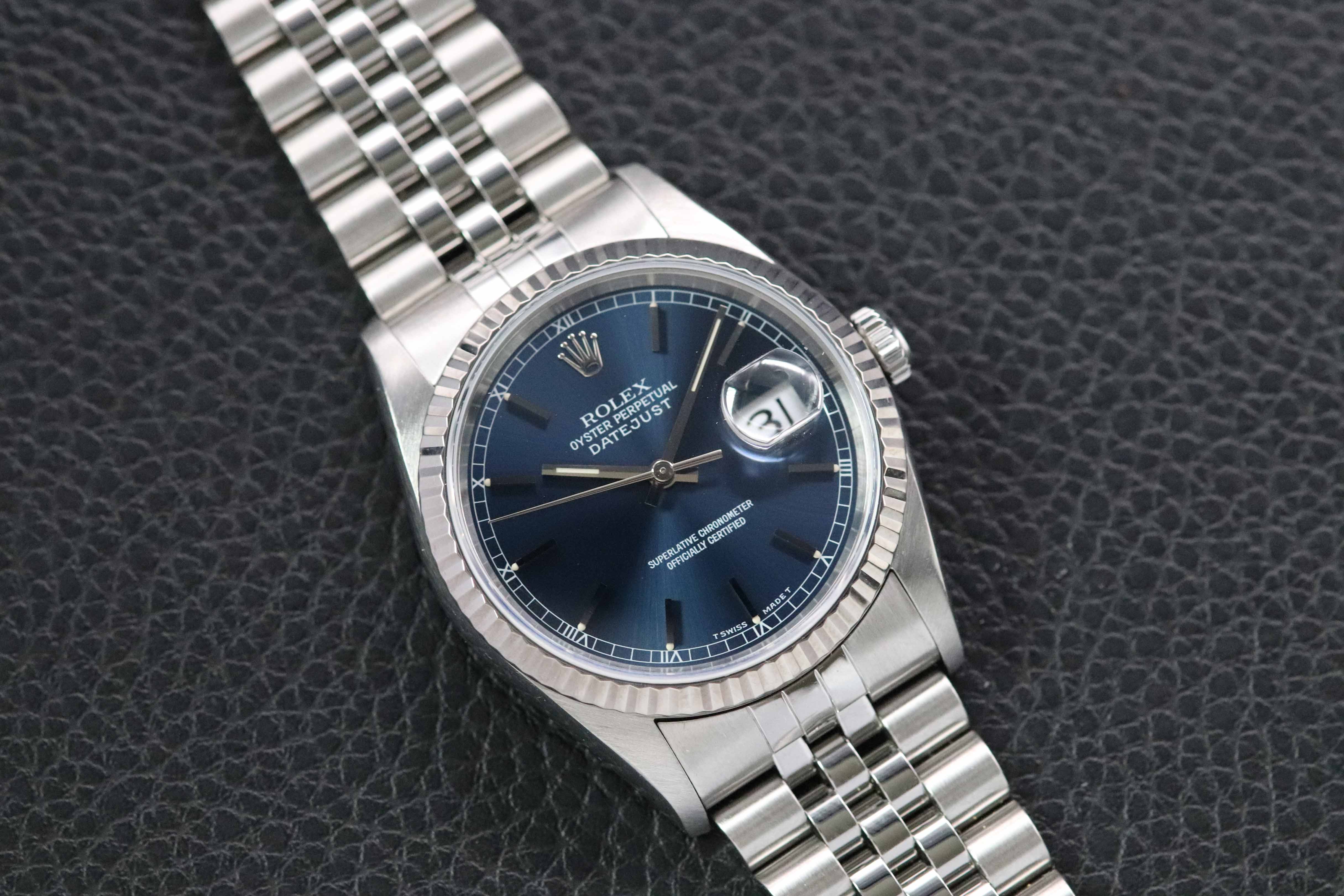 Rolex Datejust 16234 Blue Dial Fullset 1998 Box+Papers