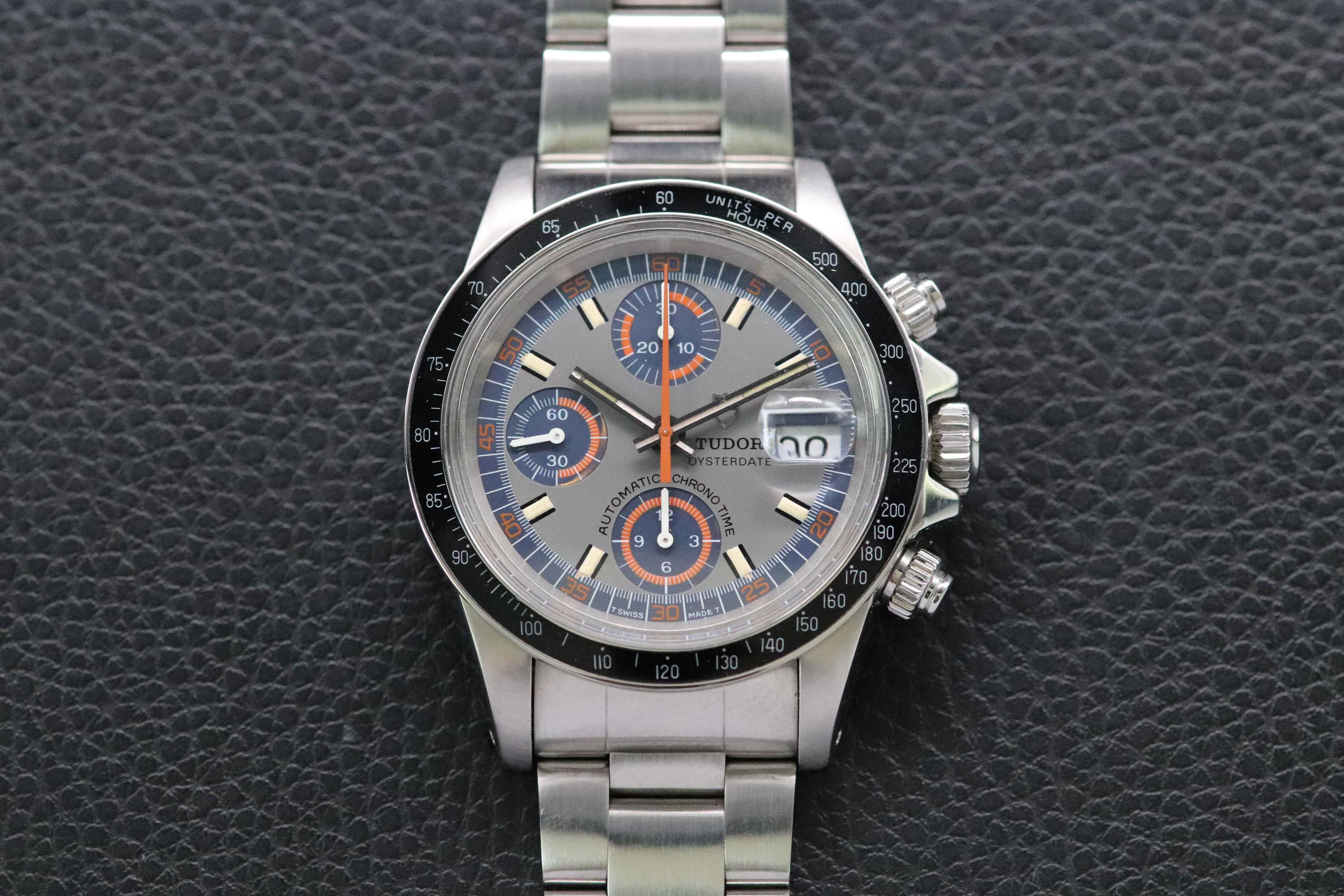 Tudor Oysterdate Big Block Monte Carlo Date 94200 con quadrante argentato, 1979, nella scatola originale