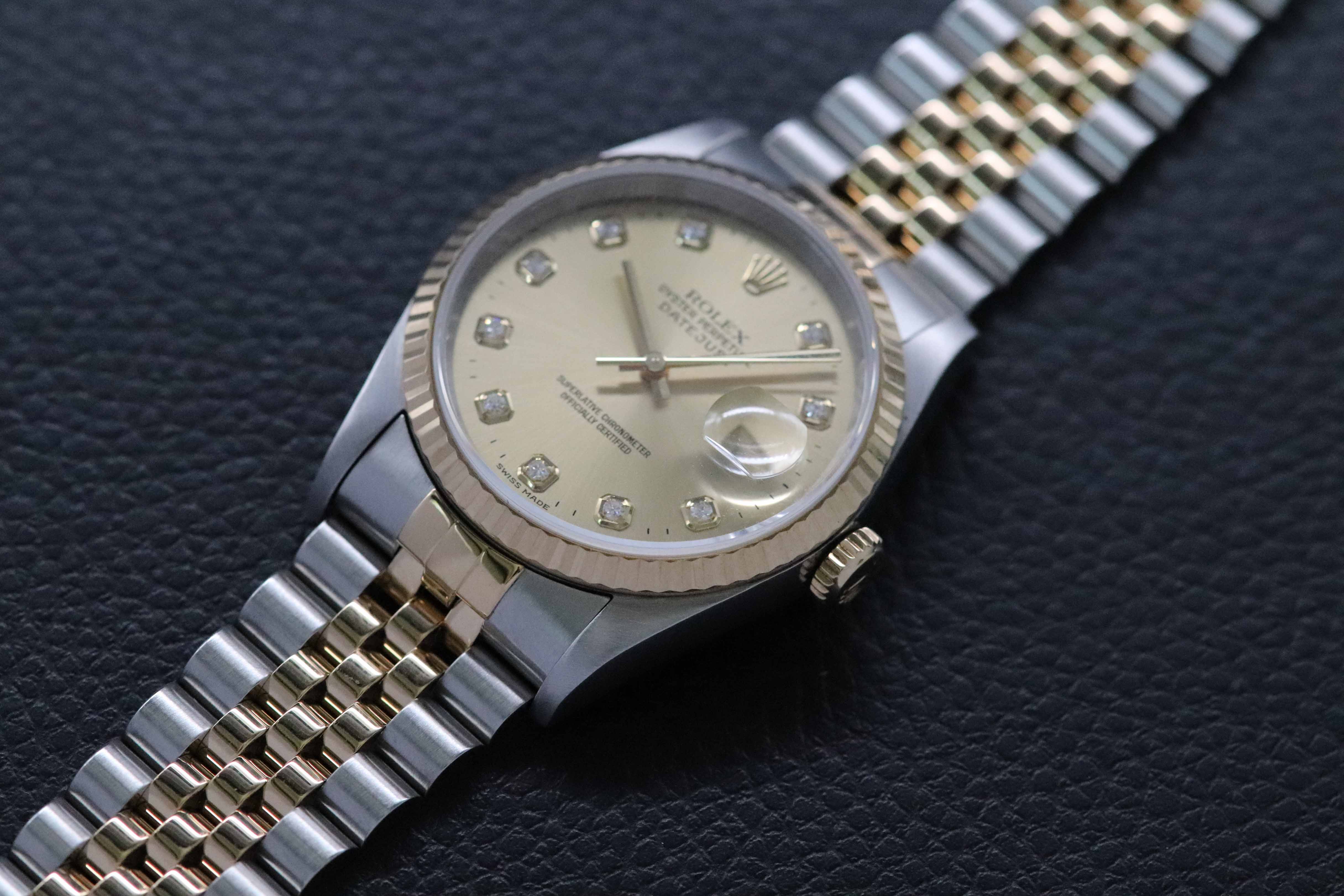 Rolex Datejust 36 16233G Set completo 1997 Scatola + documenti