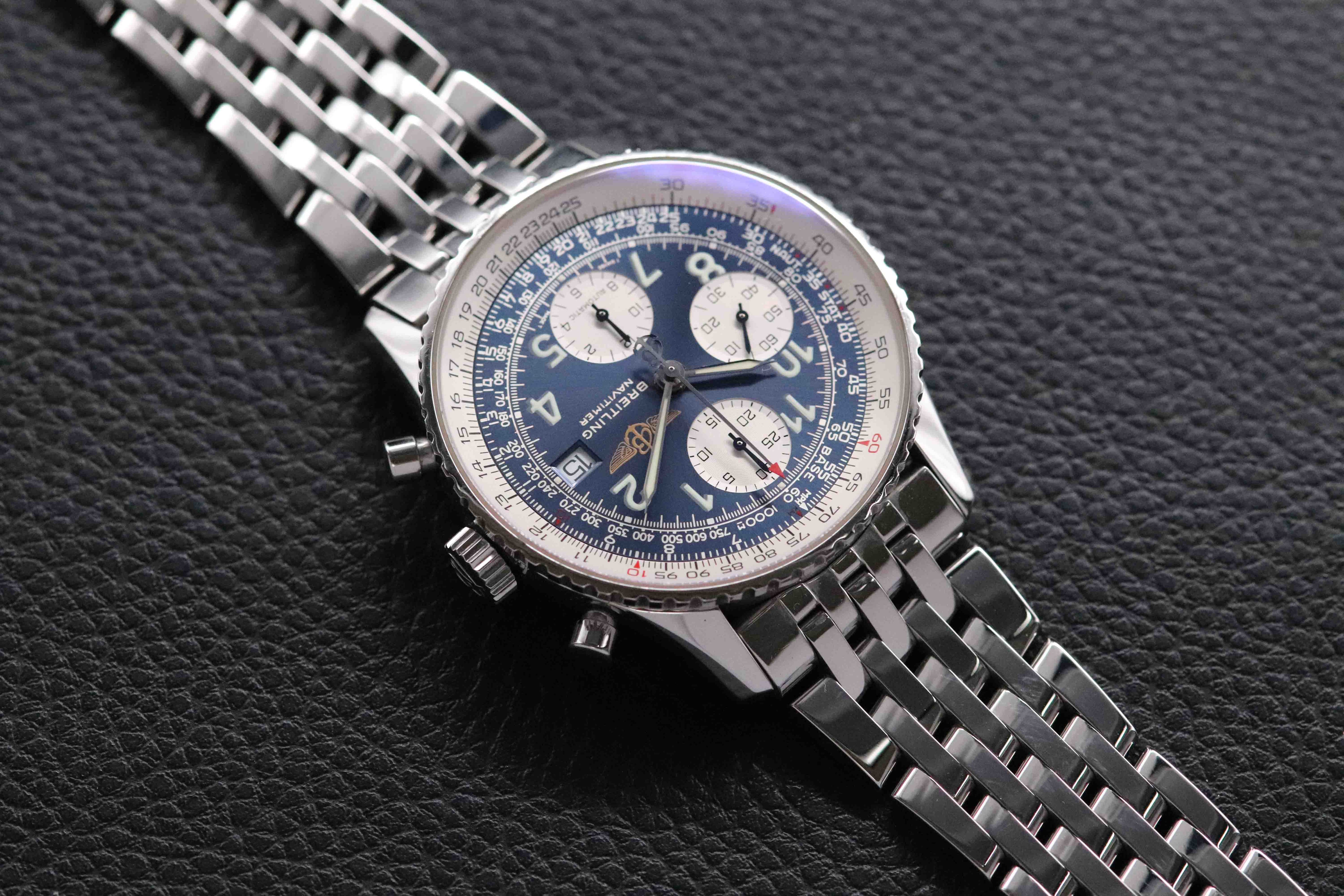 Breitling Old Navitimer A13322 Chronograph Blue Dial 2002
