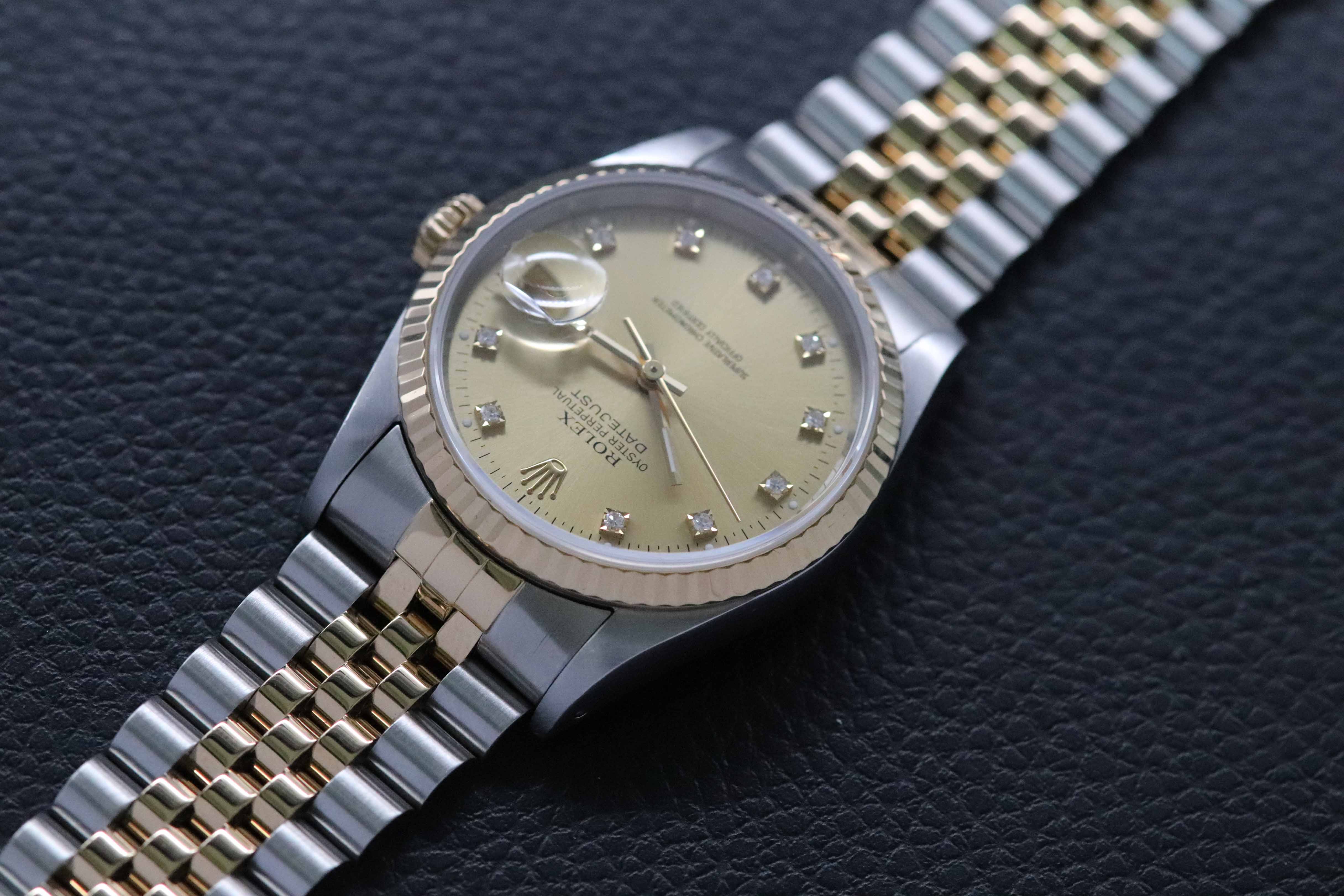 Rolex Datejust 36 16233G con esfera color champán, 1993