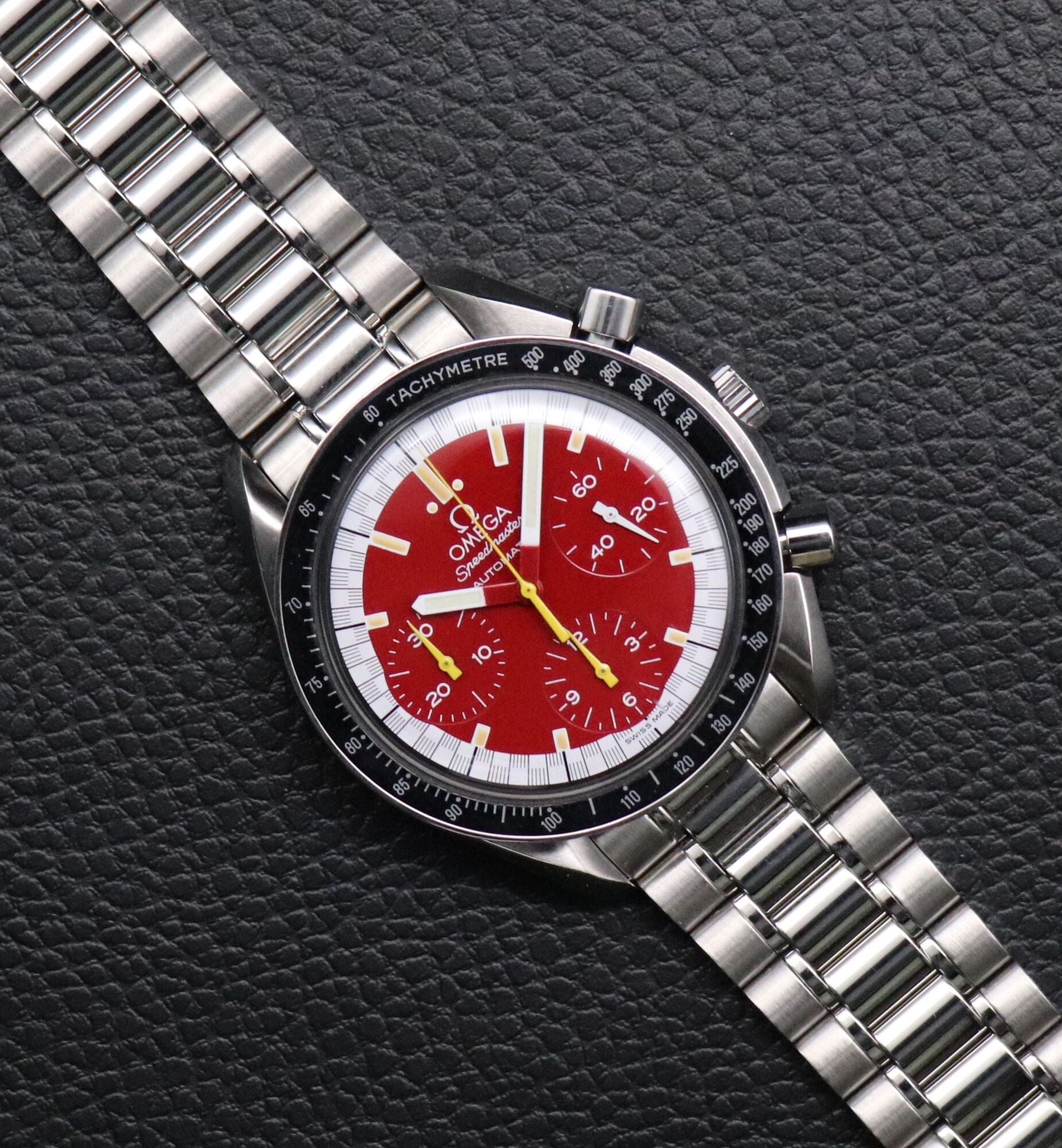 Omega Speedmaster Reduced 3510.61 Schumacher Fullset Red Dial Box+Papers