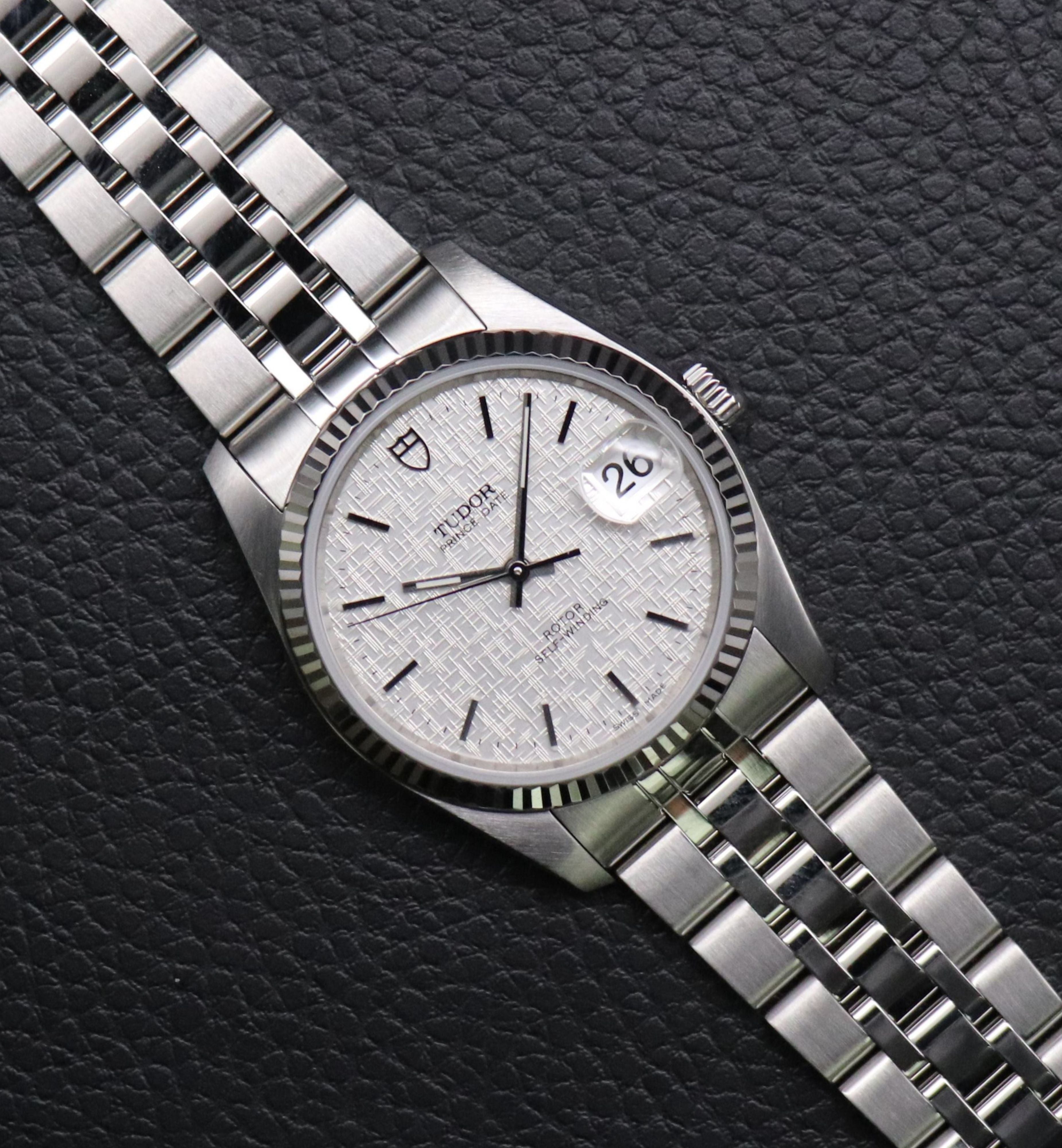 Tudor Prince Date 74034 Linen Dial Fullset 2019 Box+Papers