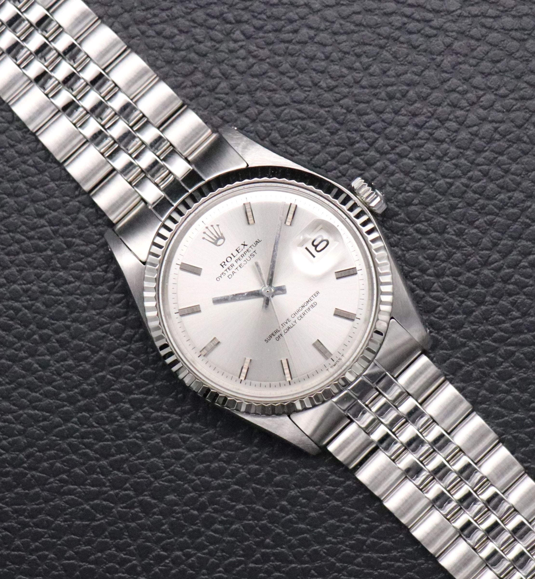 Rolex Datejust 1601 Silver Dial 1970 Wide Boy Dial