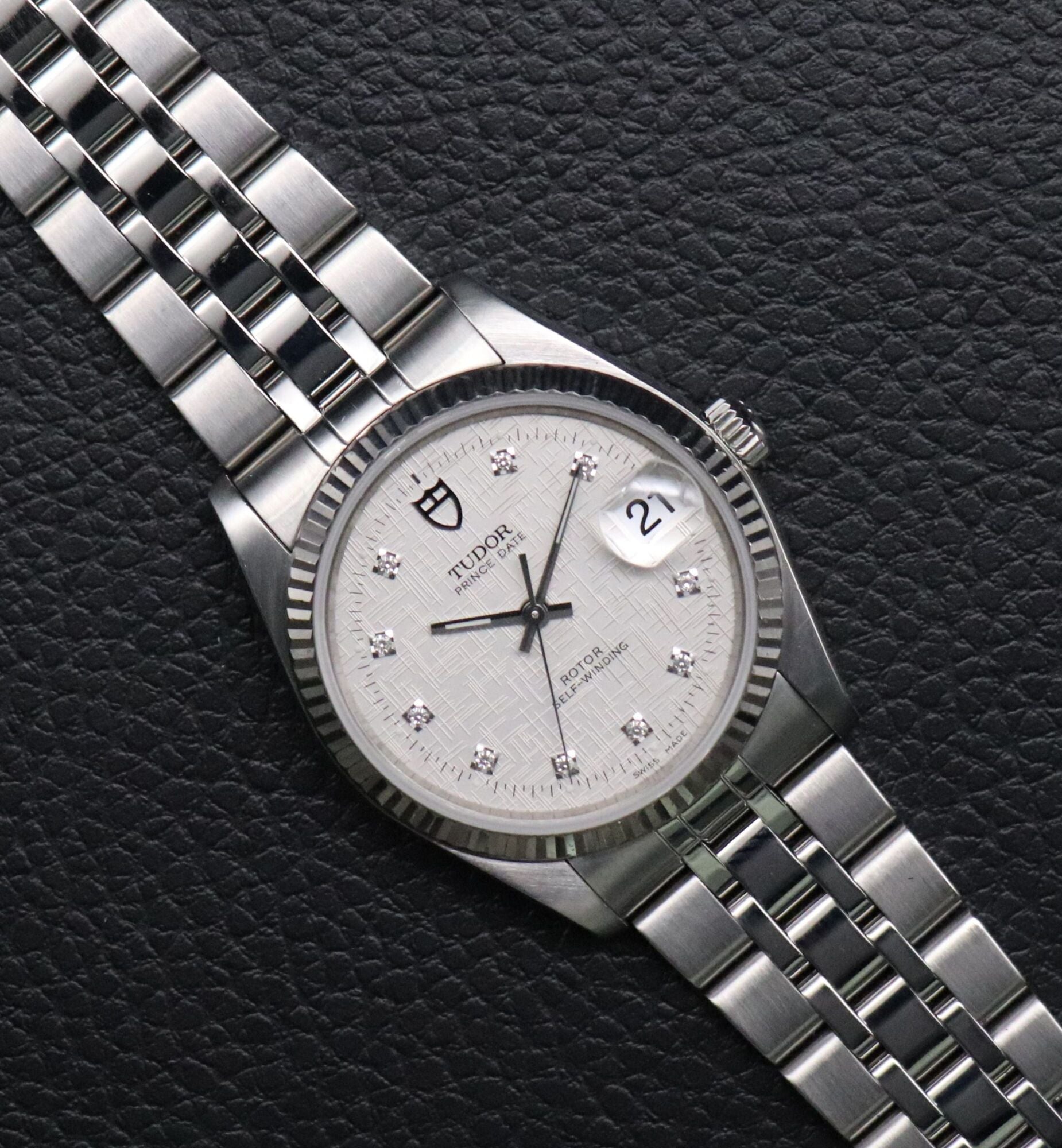 Tudor Prince Date 74034 Linen Diamond Dial 2011