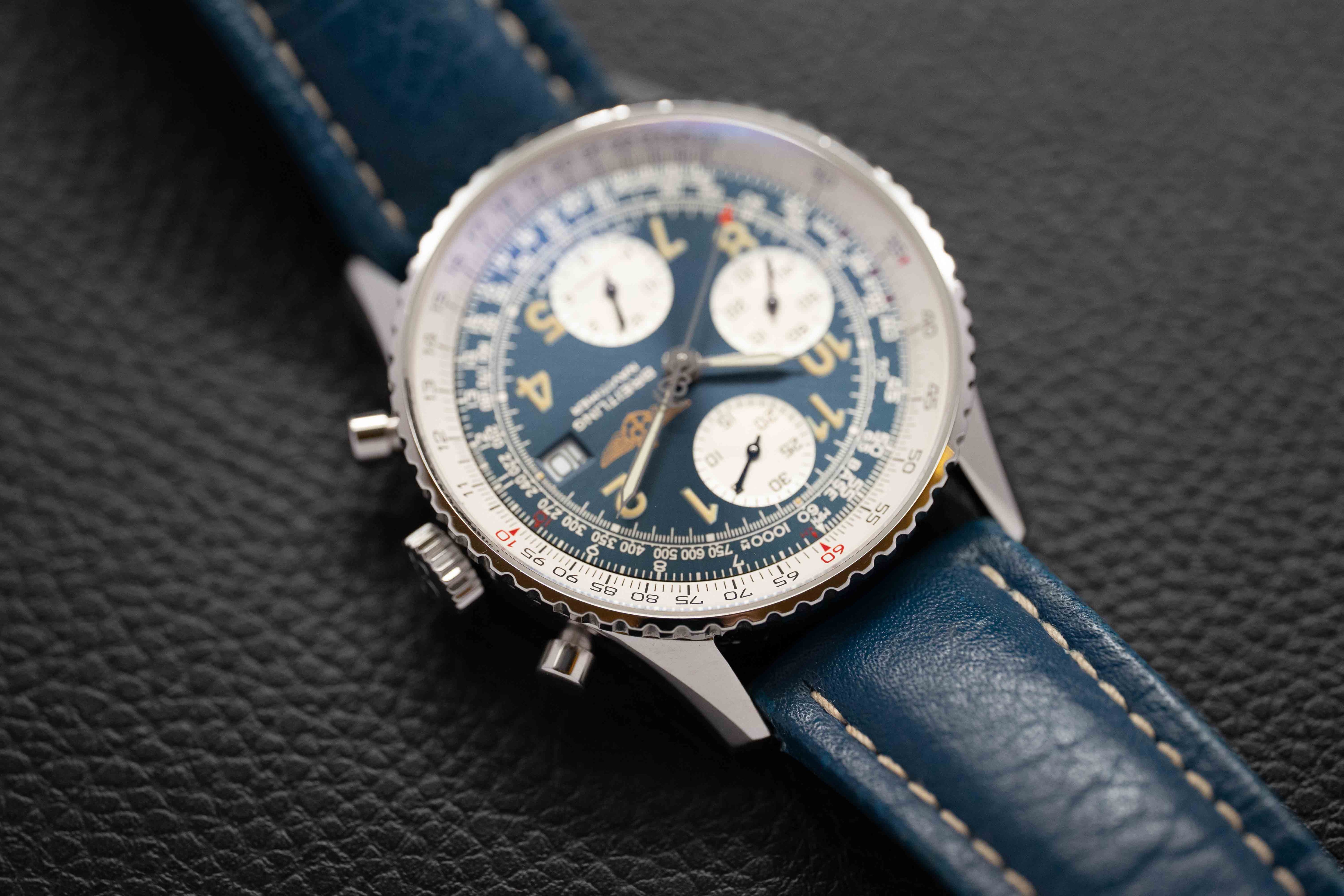 Breitling Old Navitimer A13022 Chronograph Blue Dial 1999