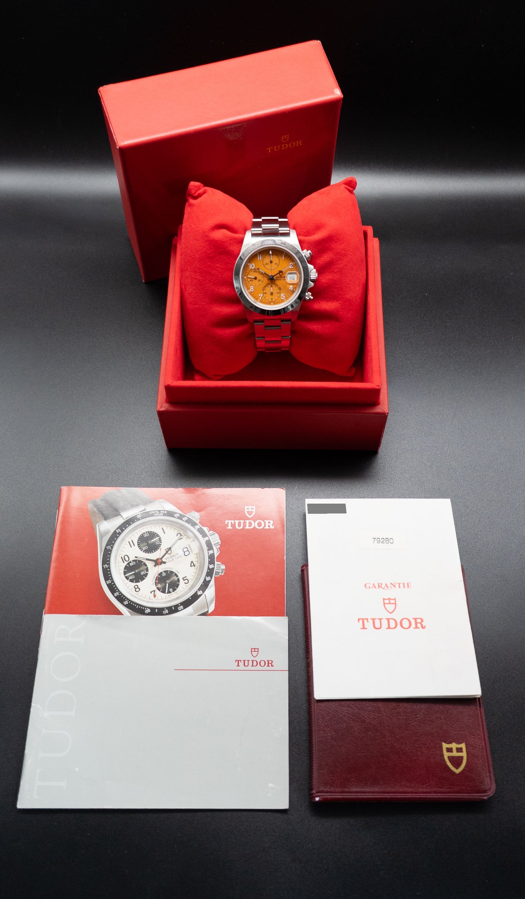 Tudor Prince Date 79280 Orange Fullset 2001 Box+Papers