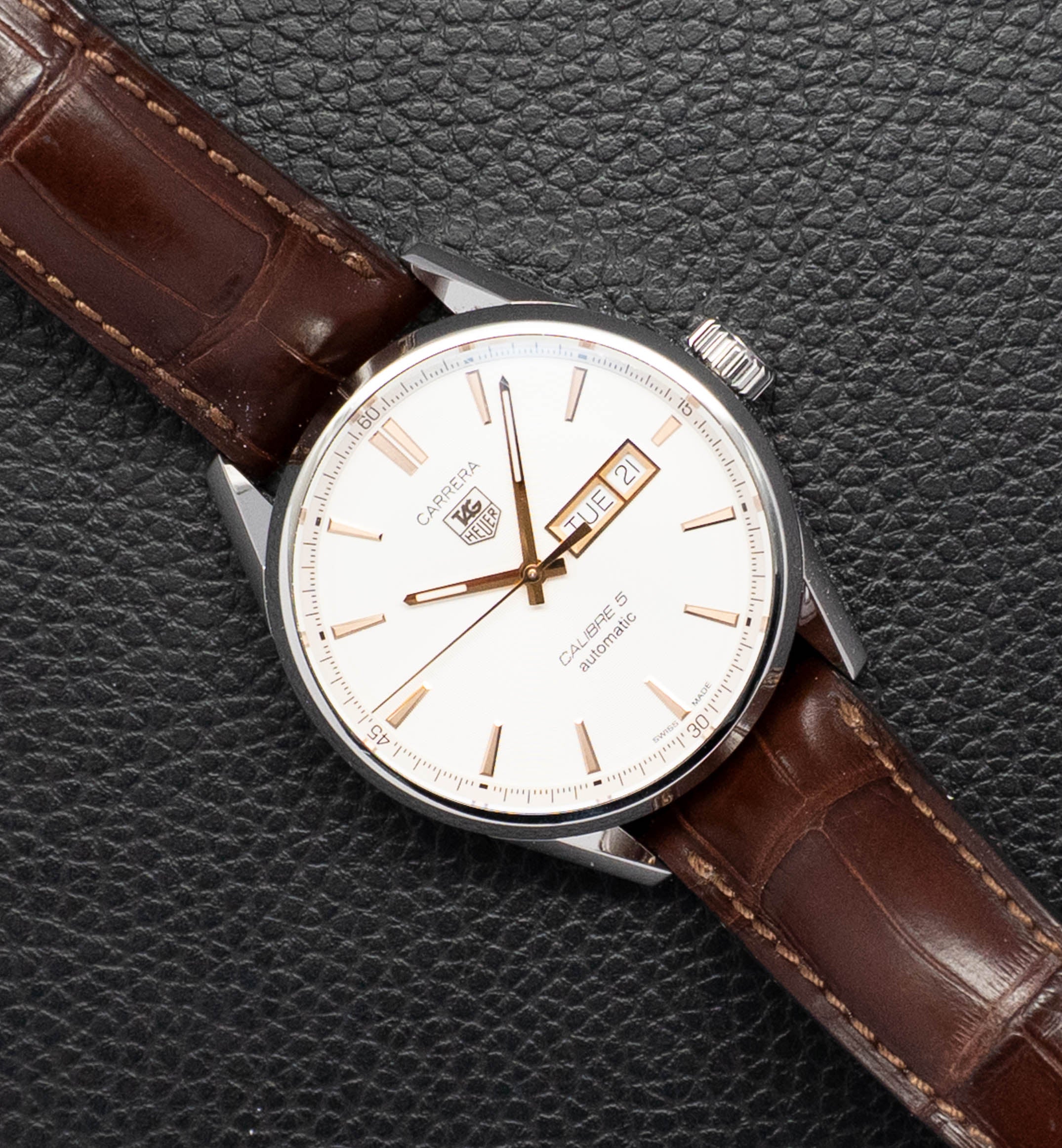 Tag Heuer Carrera Calibre 5 WAR201D Silver Fullset 2019 Box+Papers