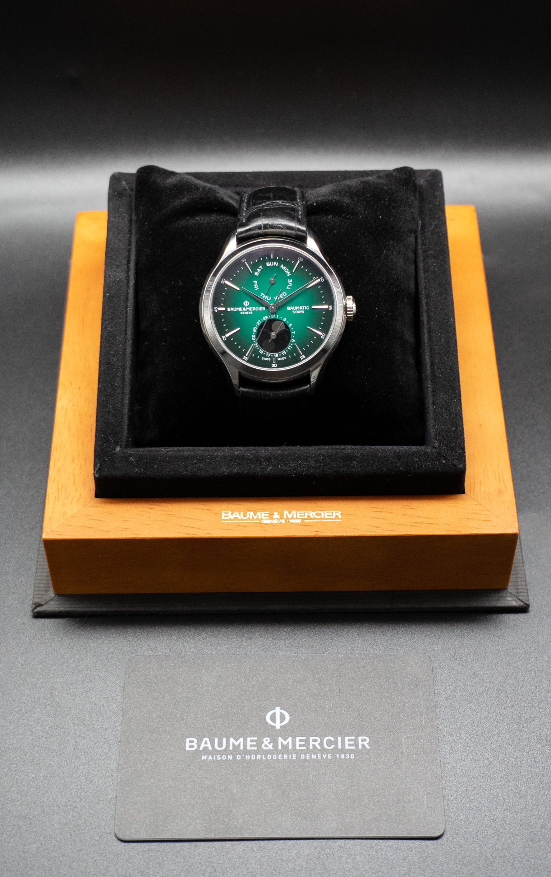 Baume & Mercier Clifton Baumatic MOA10654 Green Fullset 2023 Box+Papers