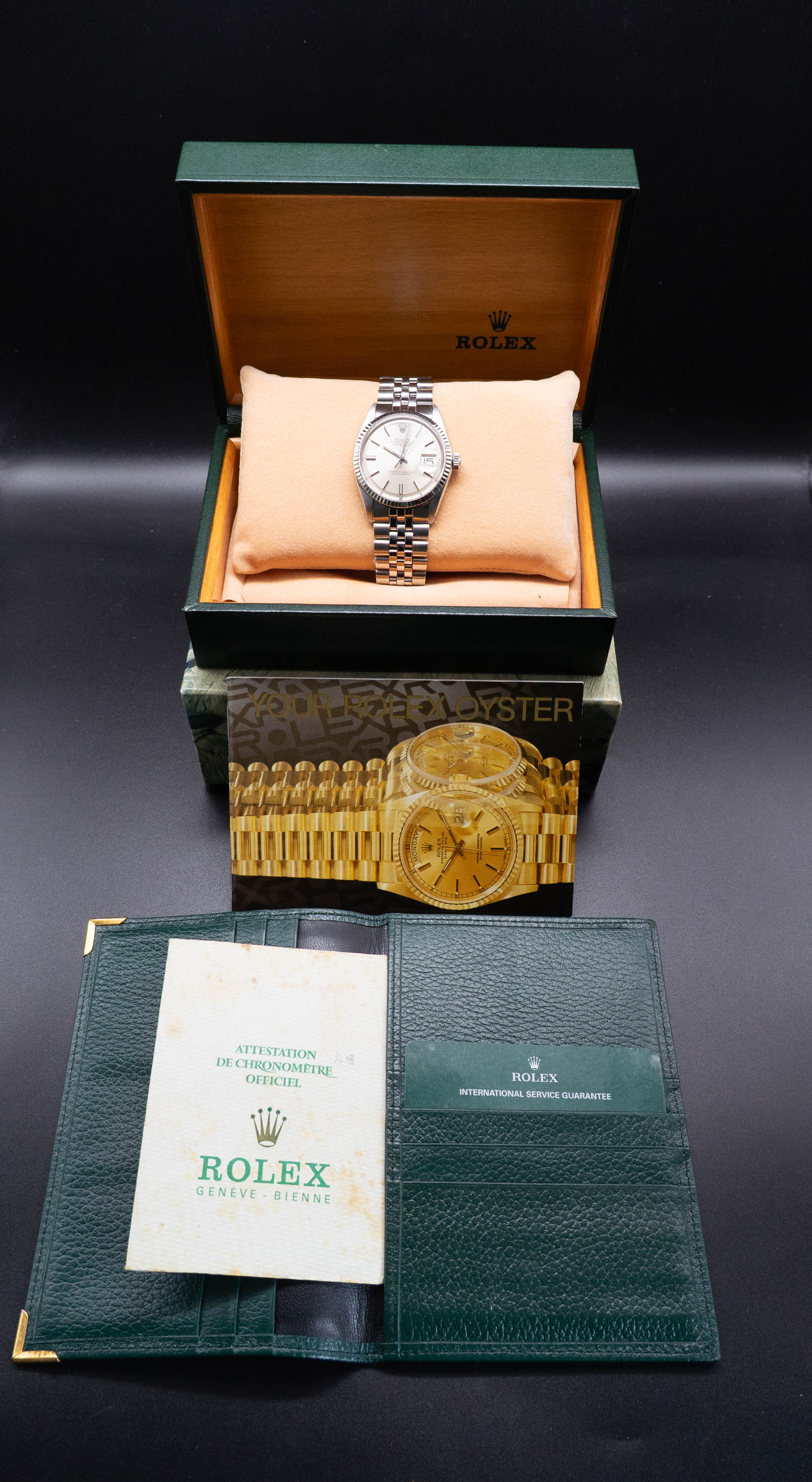 Rolex Datejust 1601 Silver Dial Fullset 1971 Box+Papers