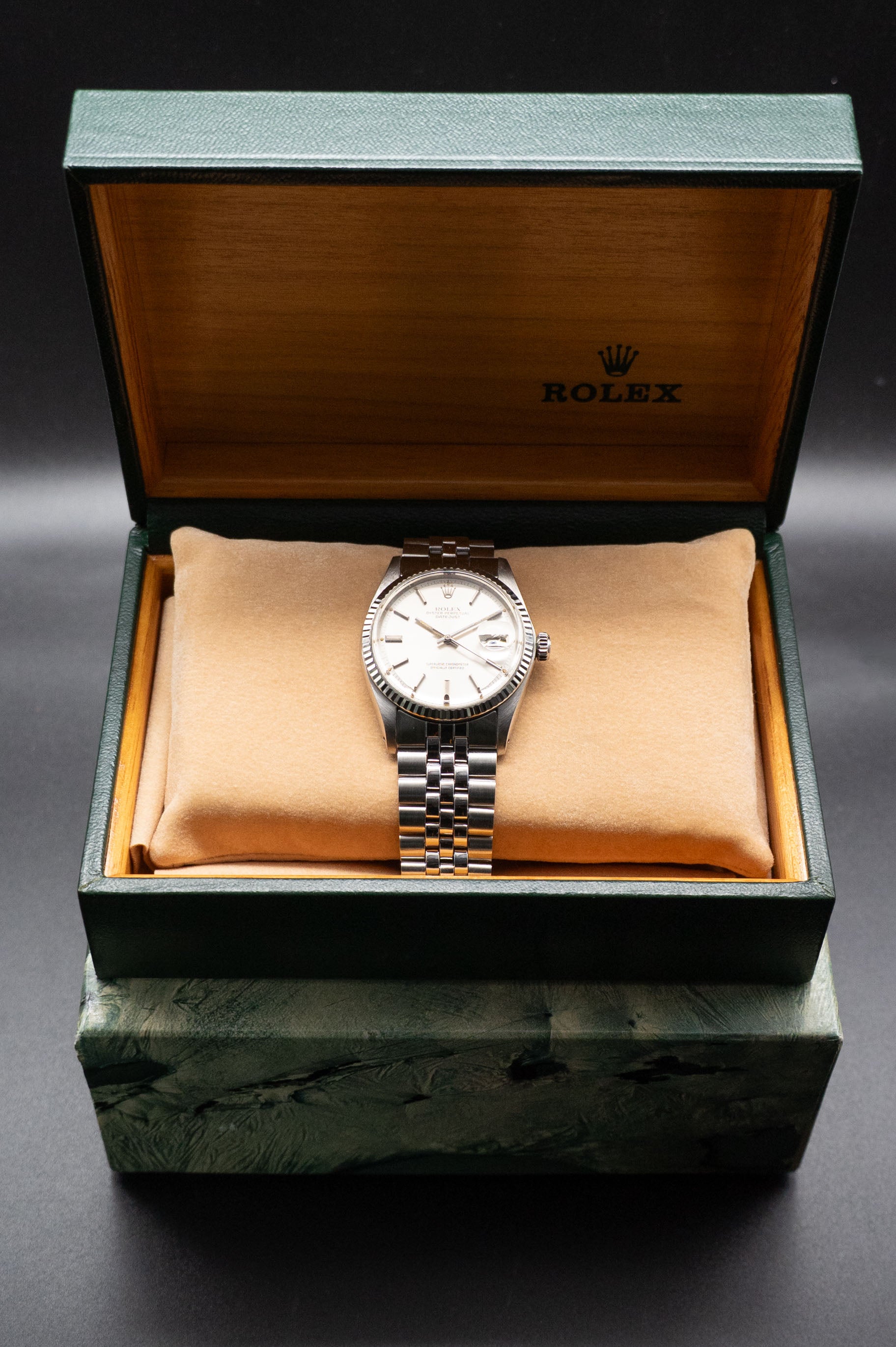 Rolex Datejust 1601 Silver Dial 1972 Box