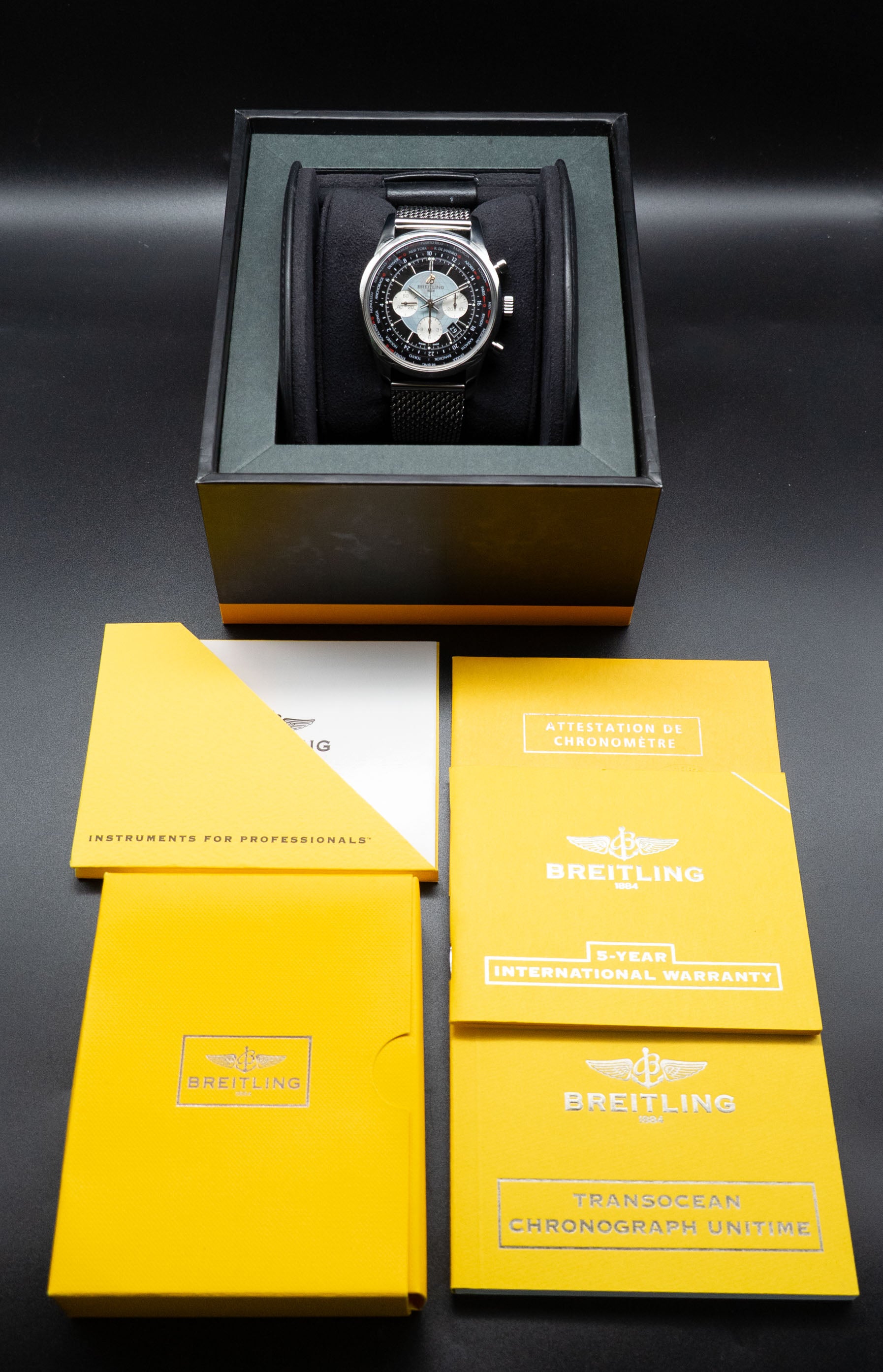Breitling Transocean Unitime AB0510 Complete Set 2013 Box + Papers
