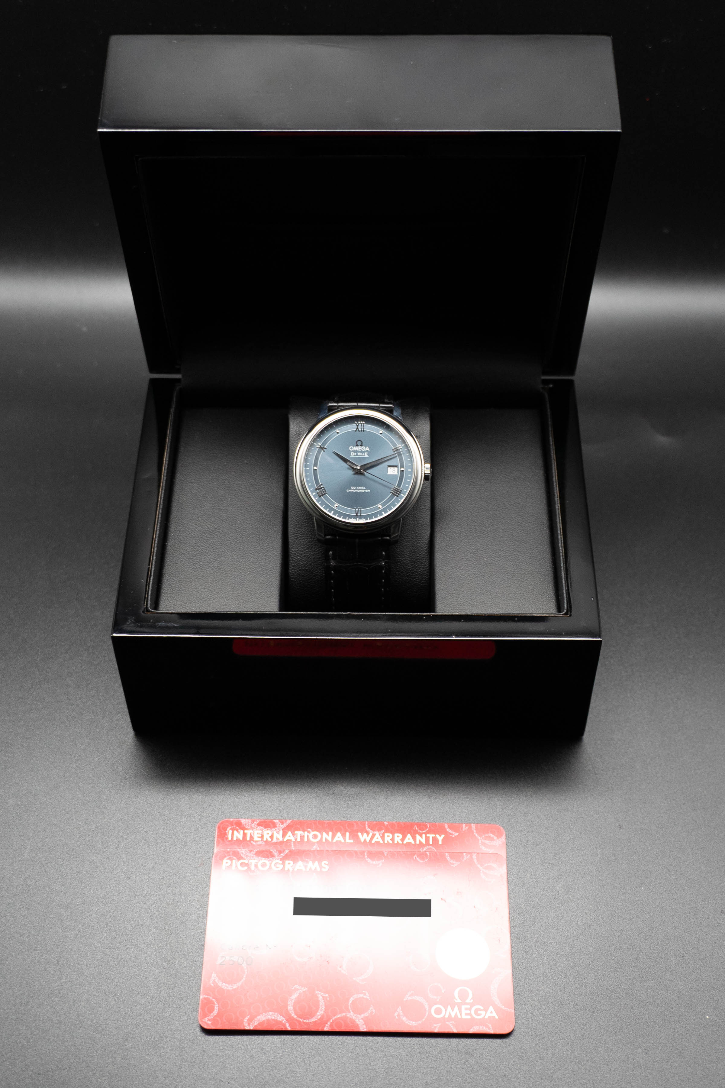 Omega De Ville Prestige 424.13.40.20.03.002 Quadrante blu 2017 Con certificati
