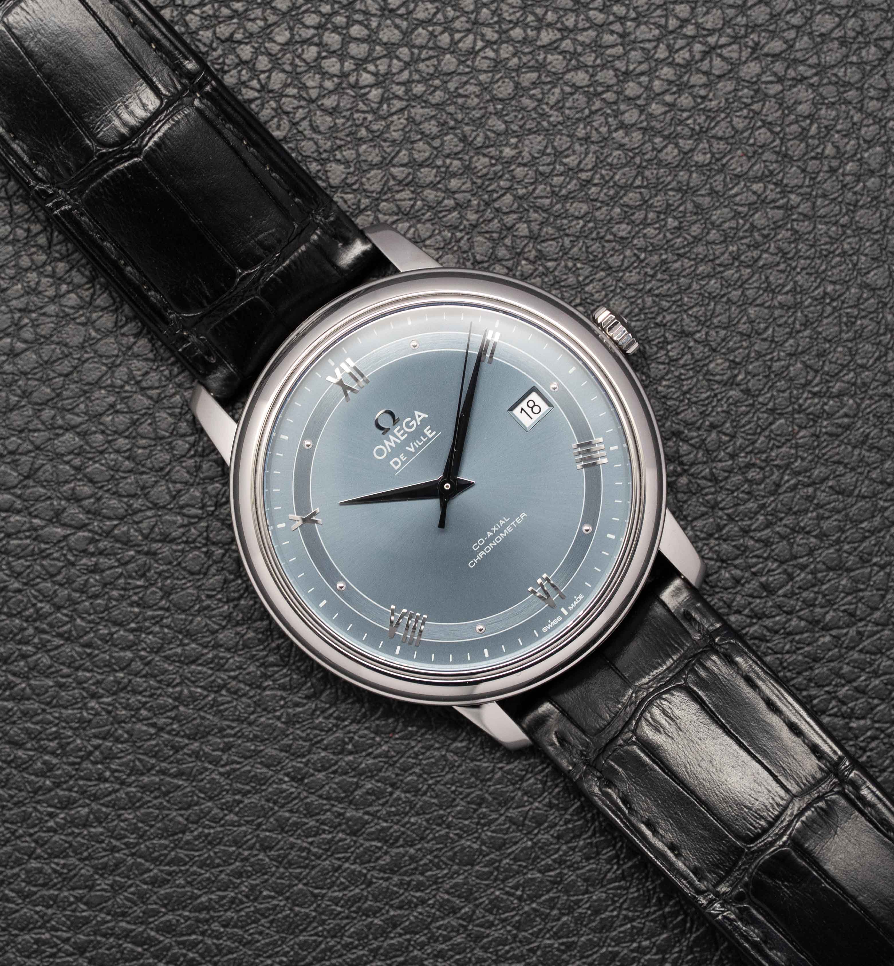 Omega De Ville Prestige 424.13.40.20.03.002 Quadrante blu 2017 Con certificati