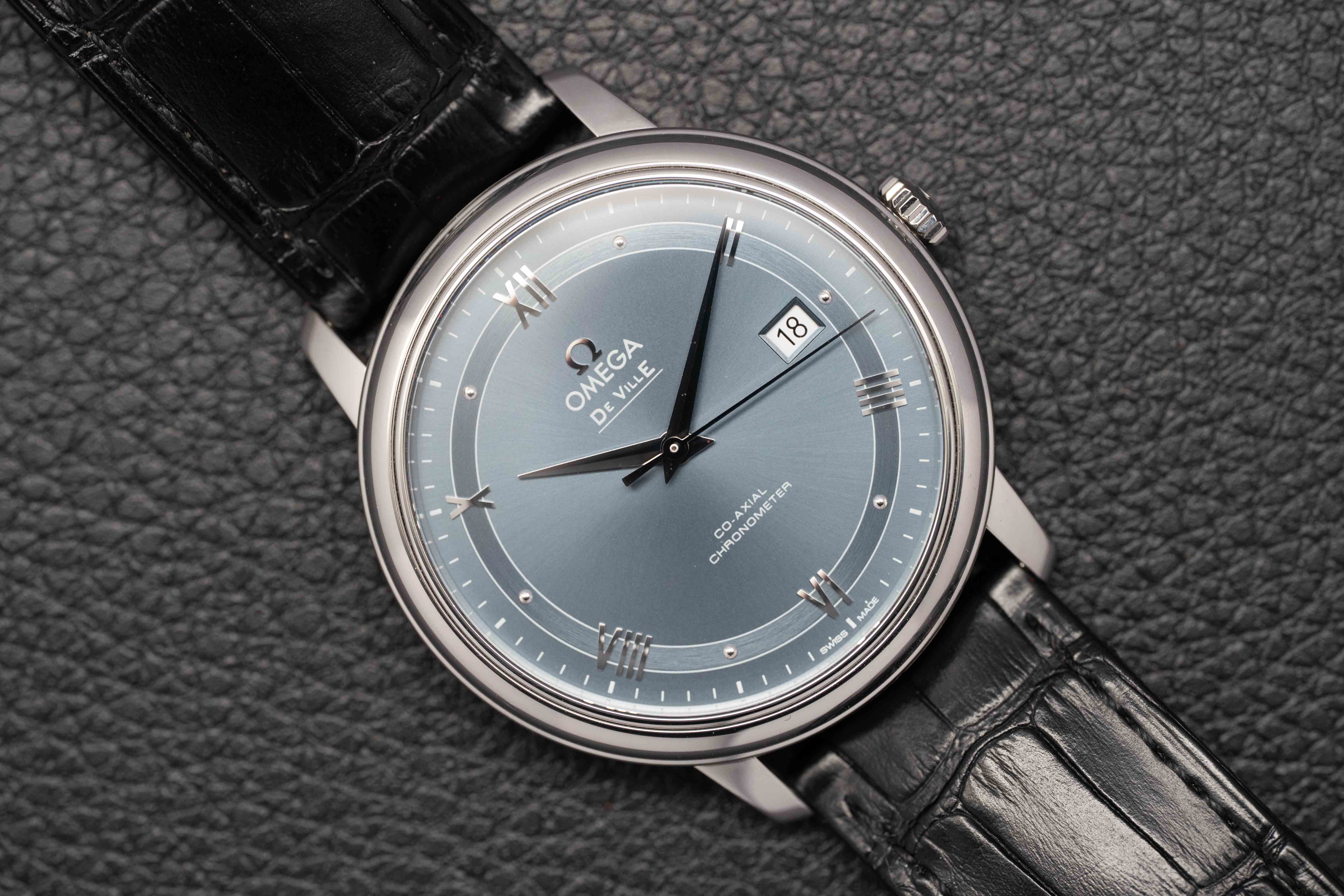 Omega De Ville Prestige 424.13.40.20.03.002 Quadrante blu 2017 Con certificati